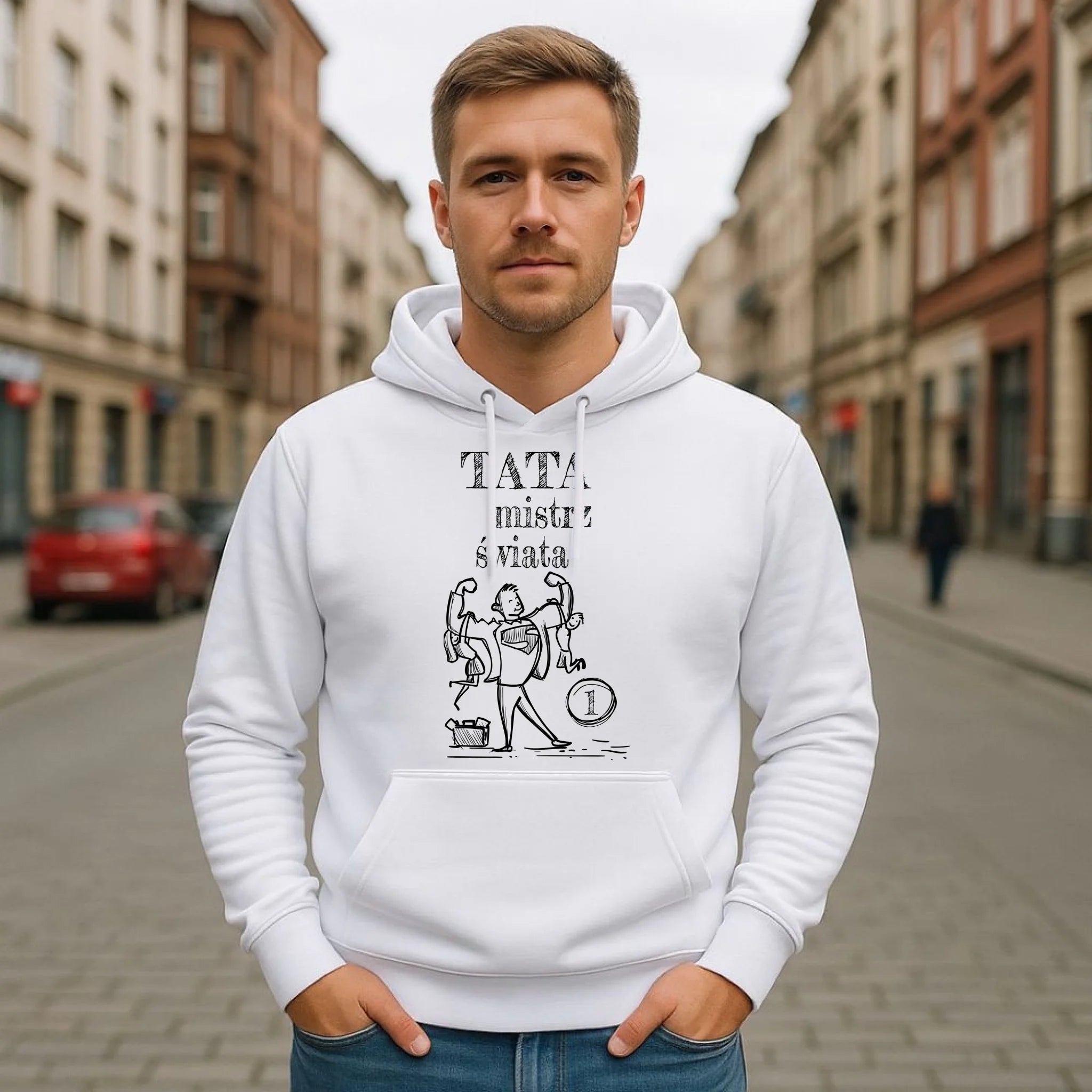 Bluza z kapturem dla taty - Tata Mistrz Świata DT36 - StoryCups.pl