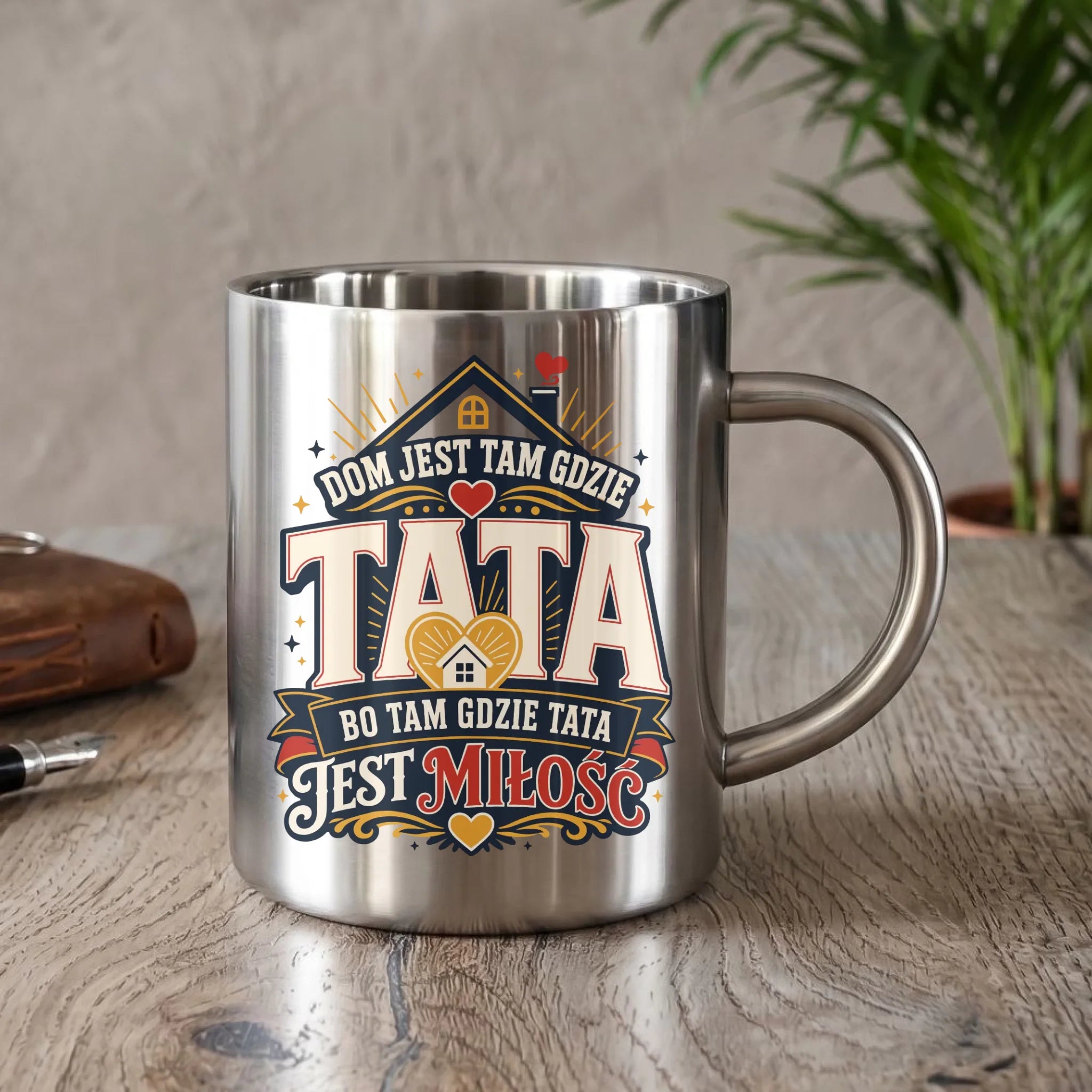Kubek turystyczny dla taty - Dom jest tam gdzie tata DT37 - StoryCups.pl