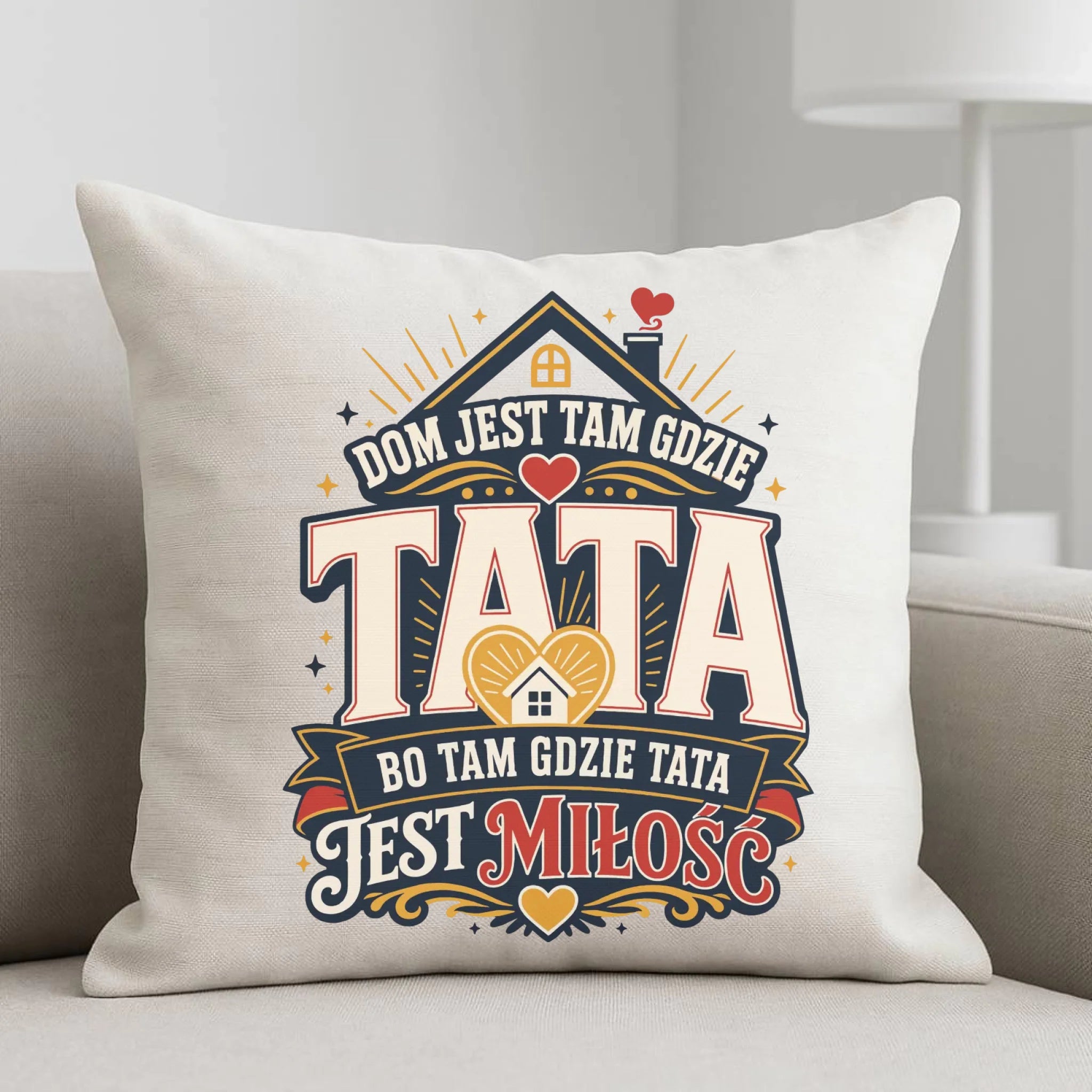 Poduszka dla taty - Dom jest tam gdzie tata DT37 - StoryCups.pl