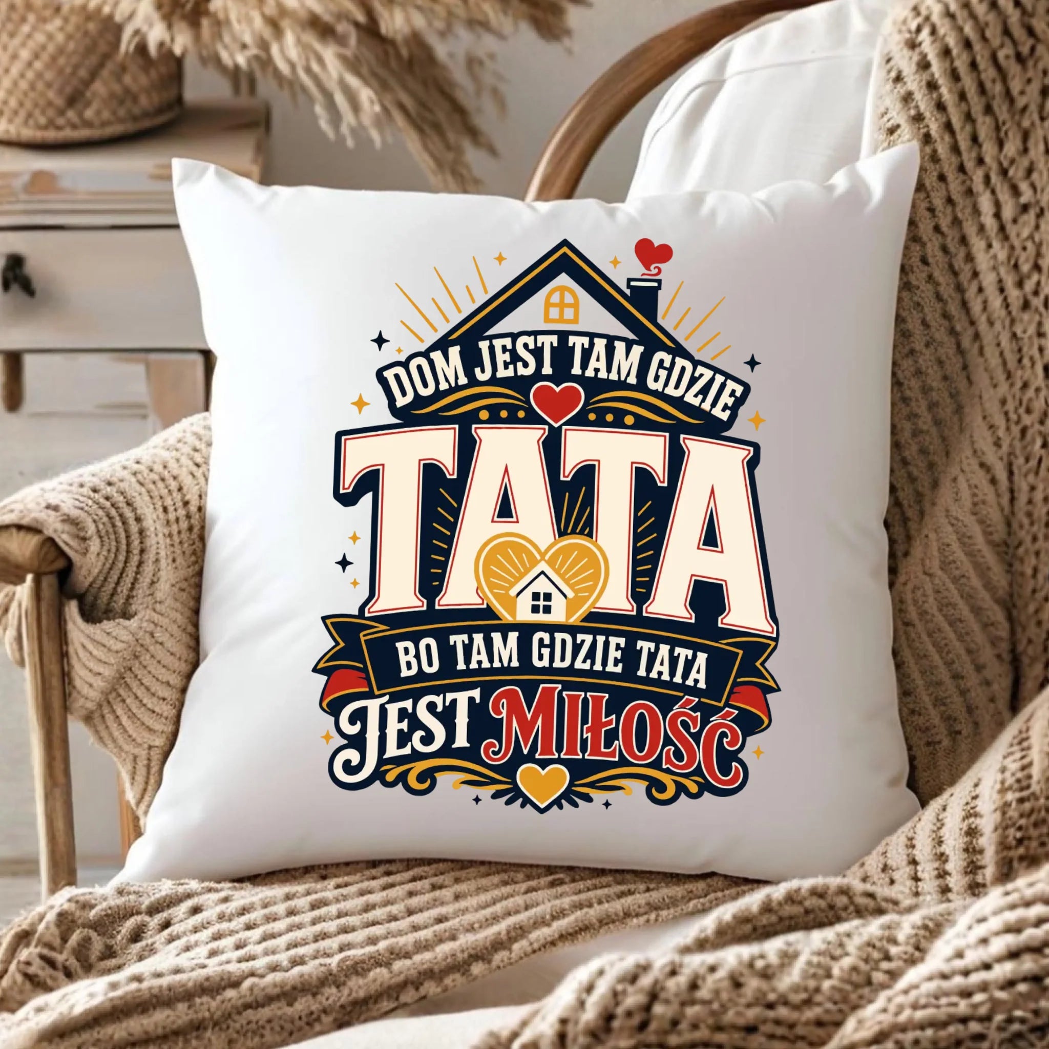 Poduszka dla taty - Dom jest tam gdzie tata DT37 - StoryCups.pl