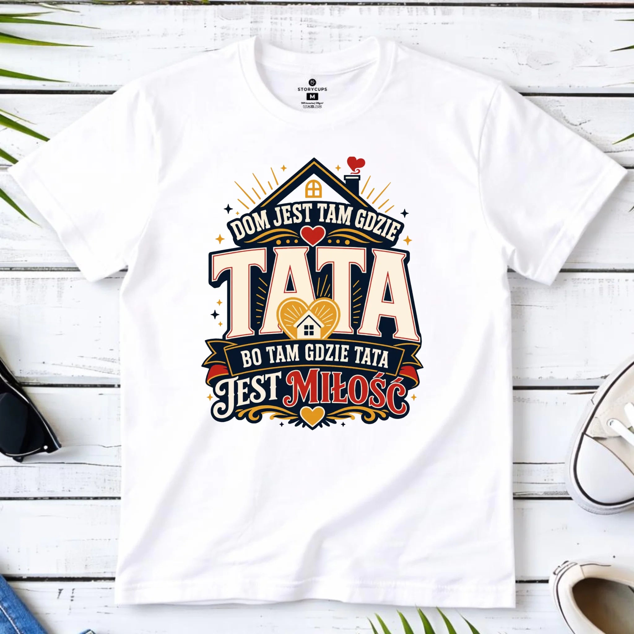Koszulka dla taty - Dom jest tam gdzie tata DT37 - StoryCups.pl