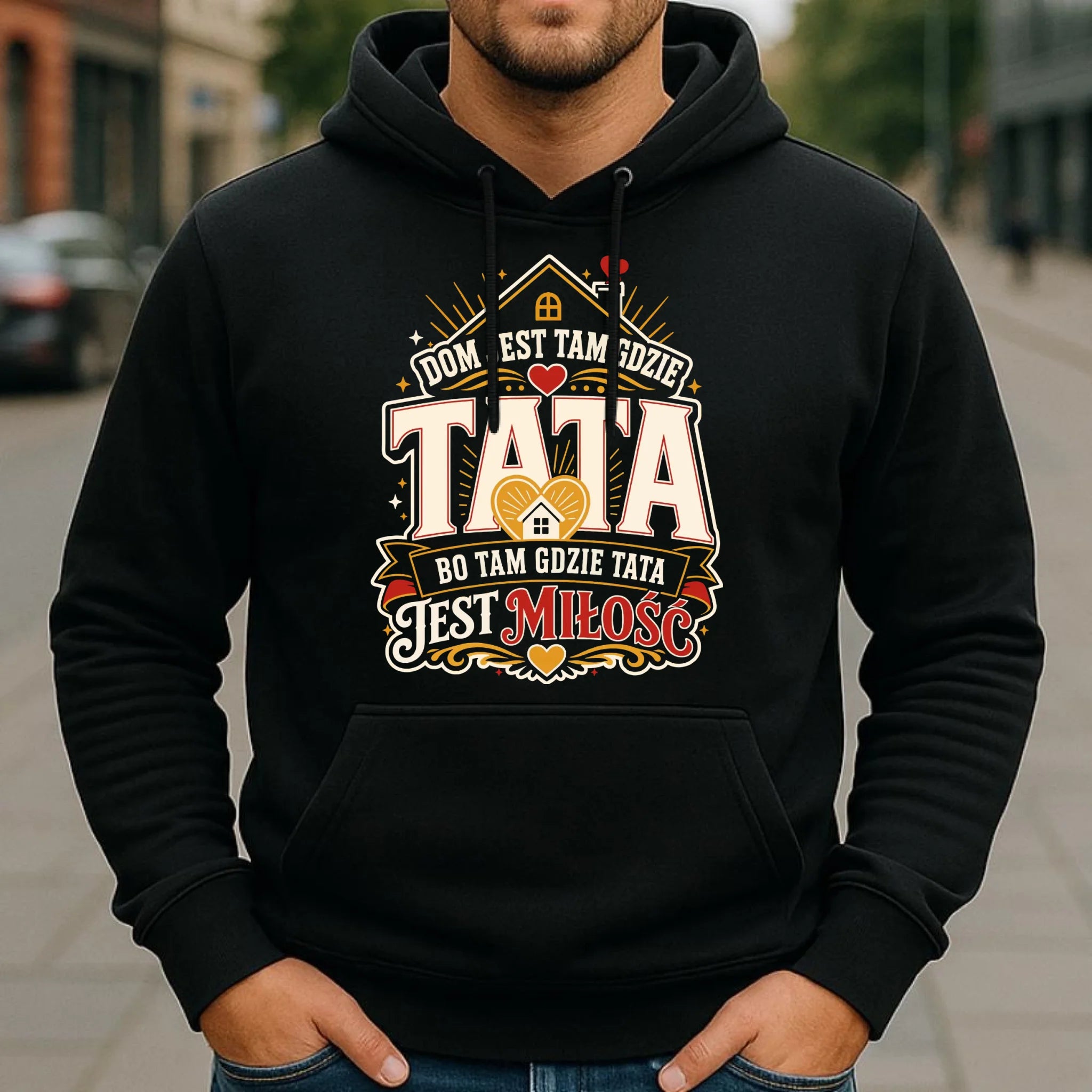 Bluza z kapturem dla taty - Dom jest tam gdzie tata DT37 - StoryCups.pl