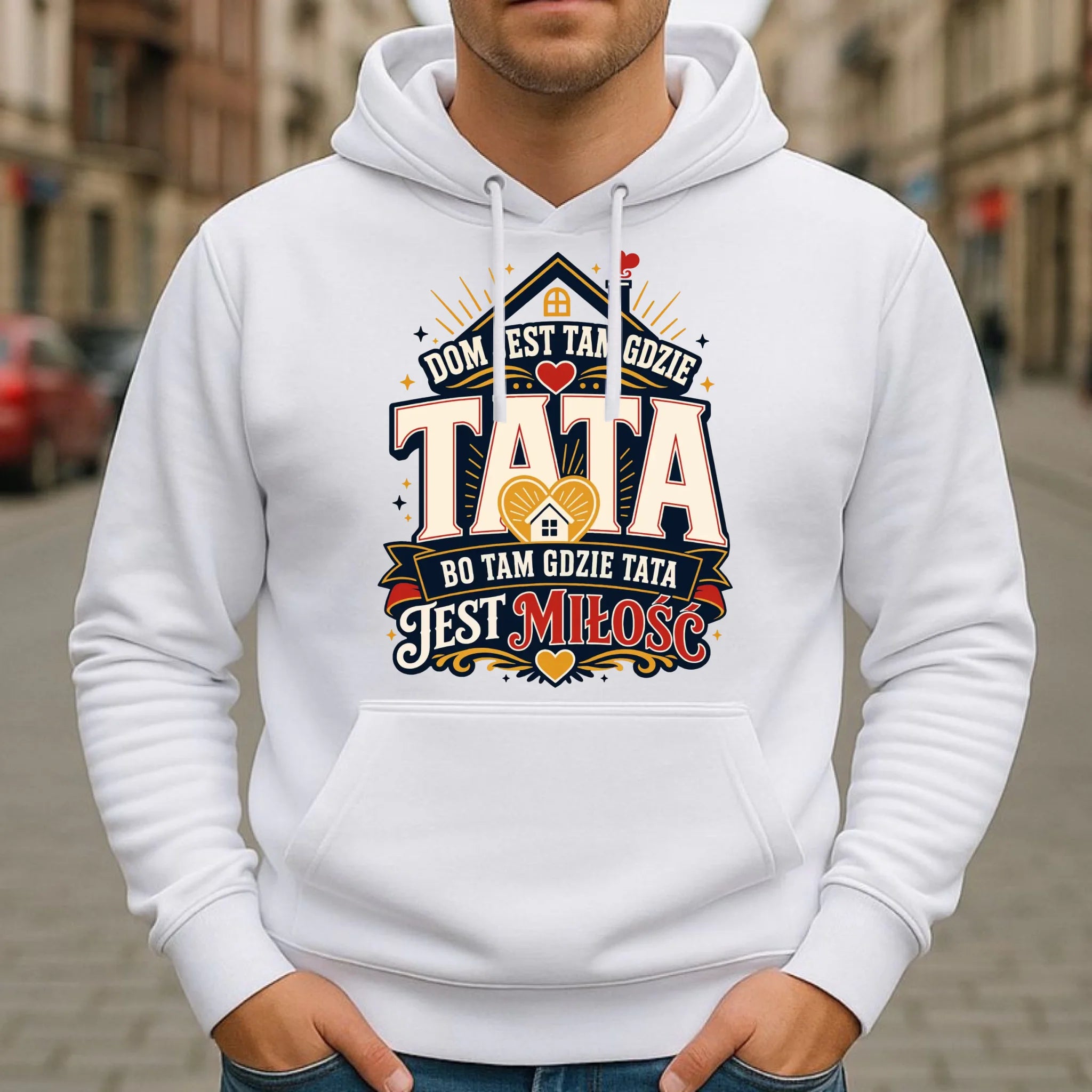 Bluza z kapturem dla taty - Dom jest tam gdzie tata DT37 - StoryCups.pl