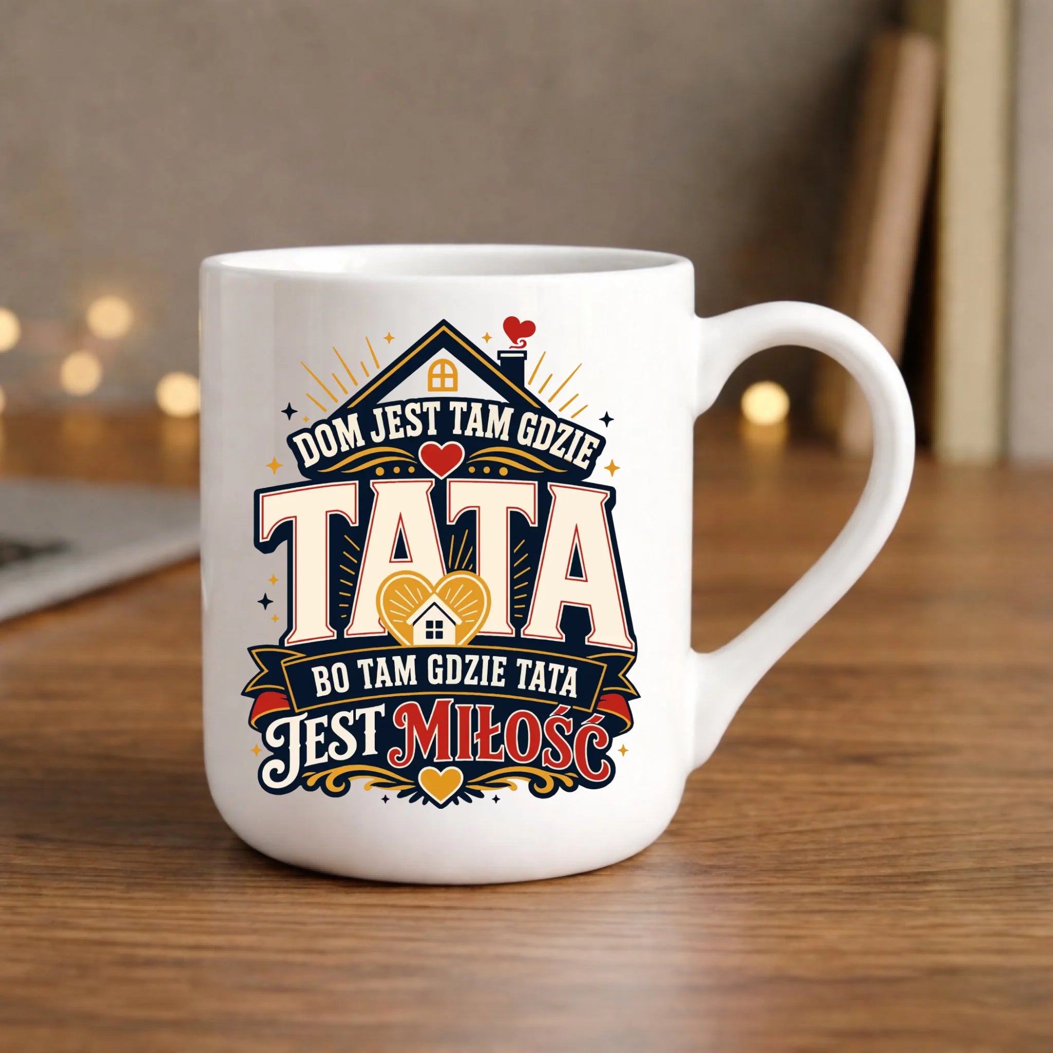 Kubek elegant dla taty - Dom jest tam gdzie tata DT37 - StoryCups.pl