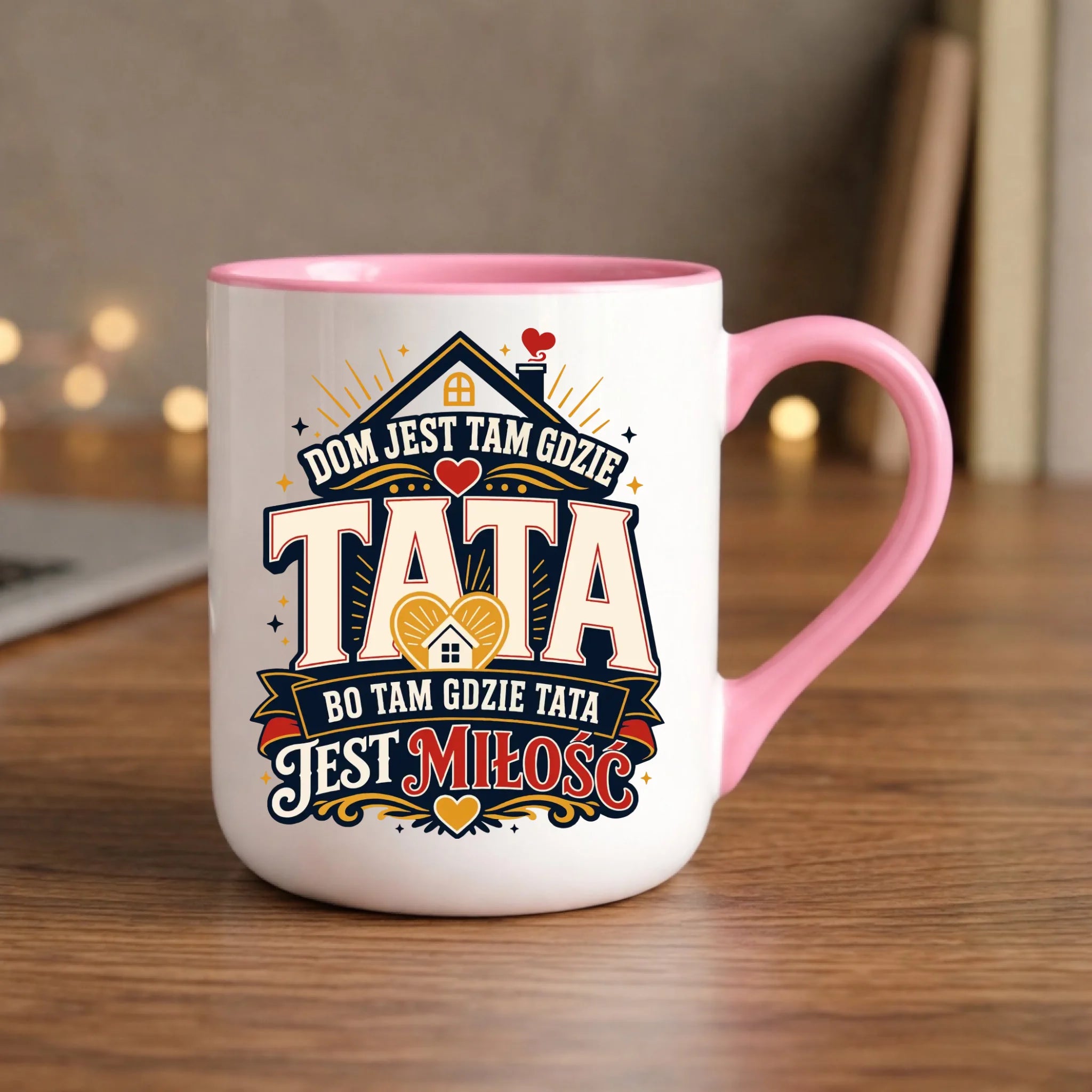 Kubek elegant dla taty - Dom jest tam gdzie tata DT37 - StoryCups.pl