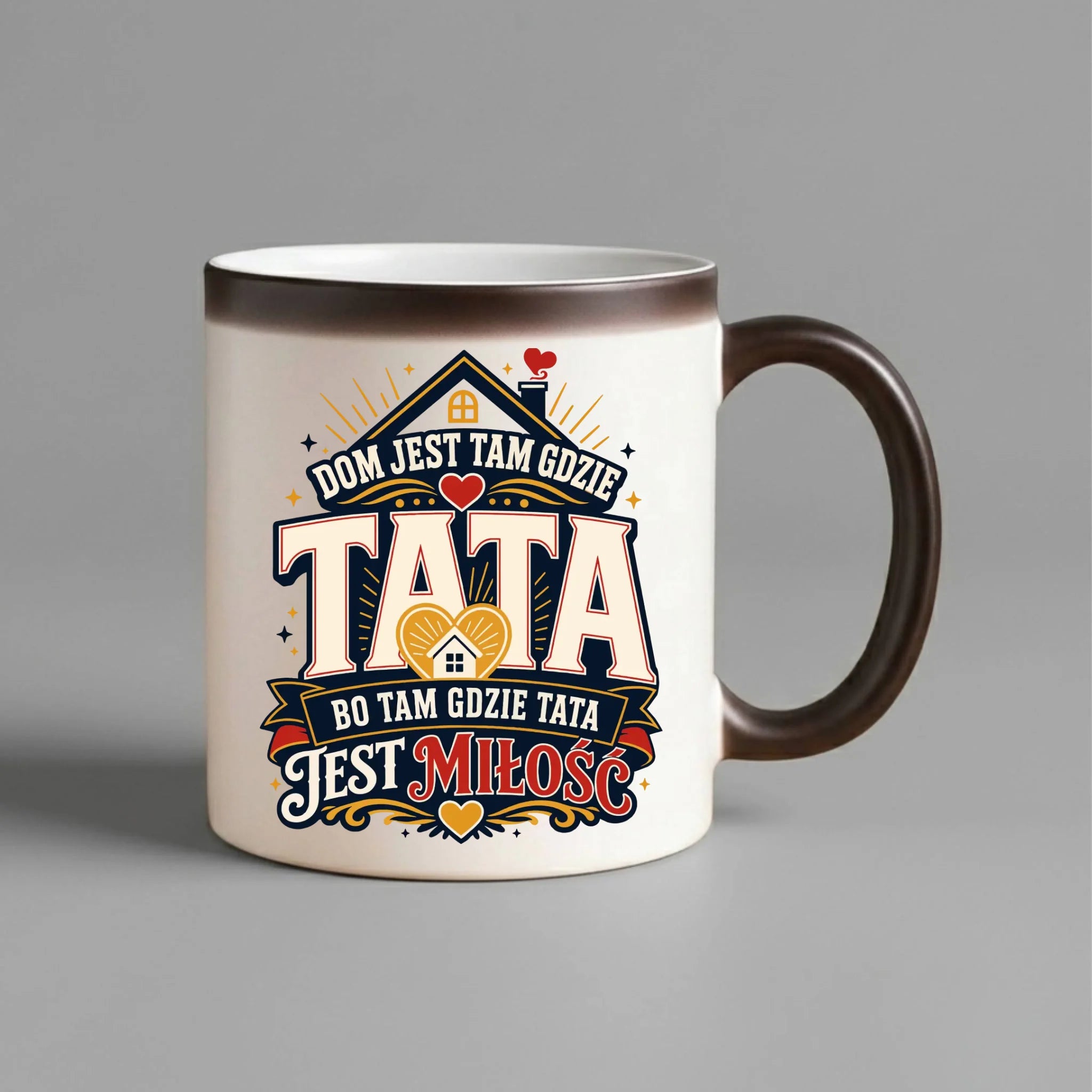 Kubek magiczny dla taty - Dom jest tam gdzie tata DT37 - StoryCups.pl