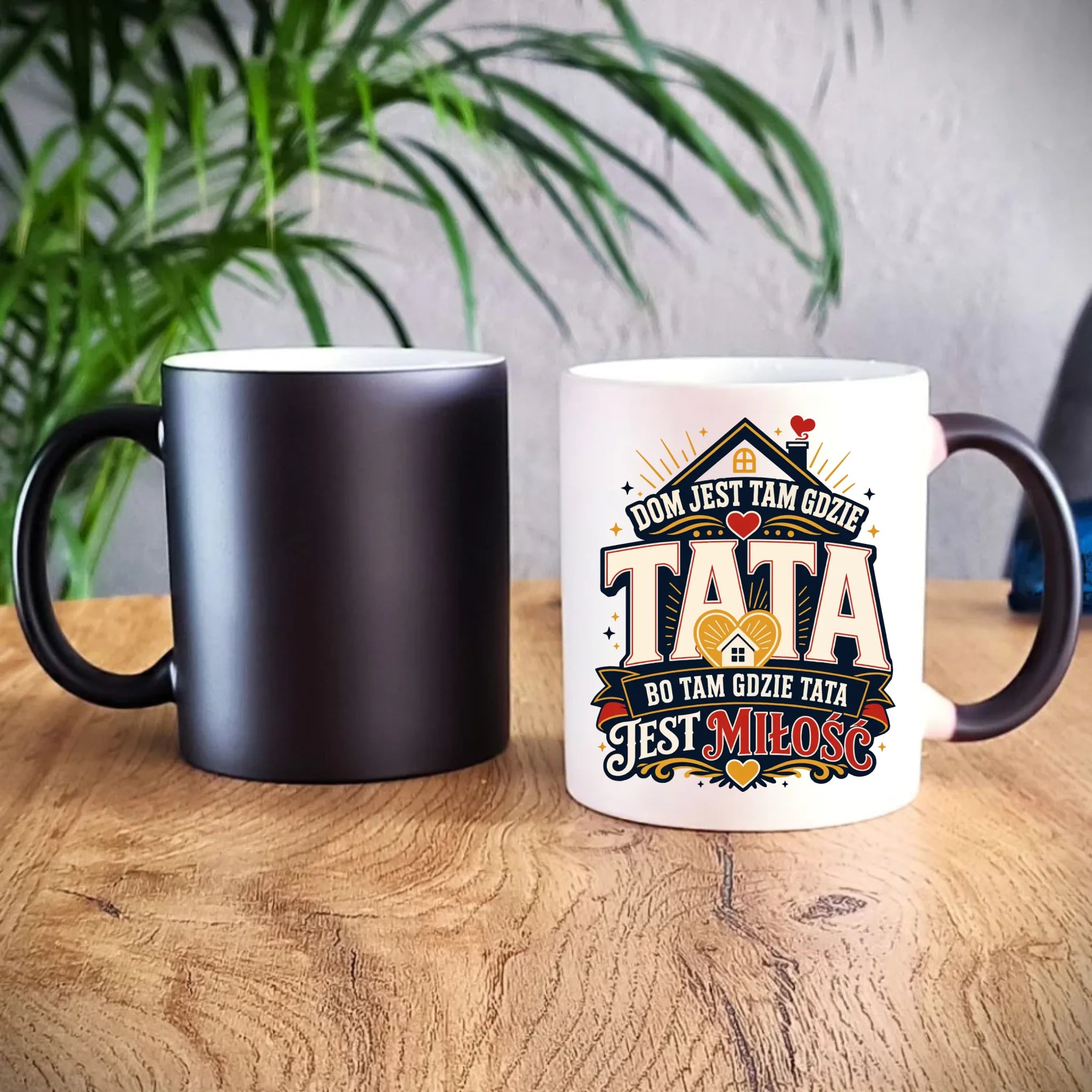 Kubek magiczny dla taty - Dom jest tam gdzie tata DT37 - StoryCups.pl