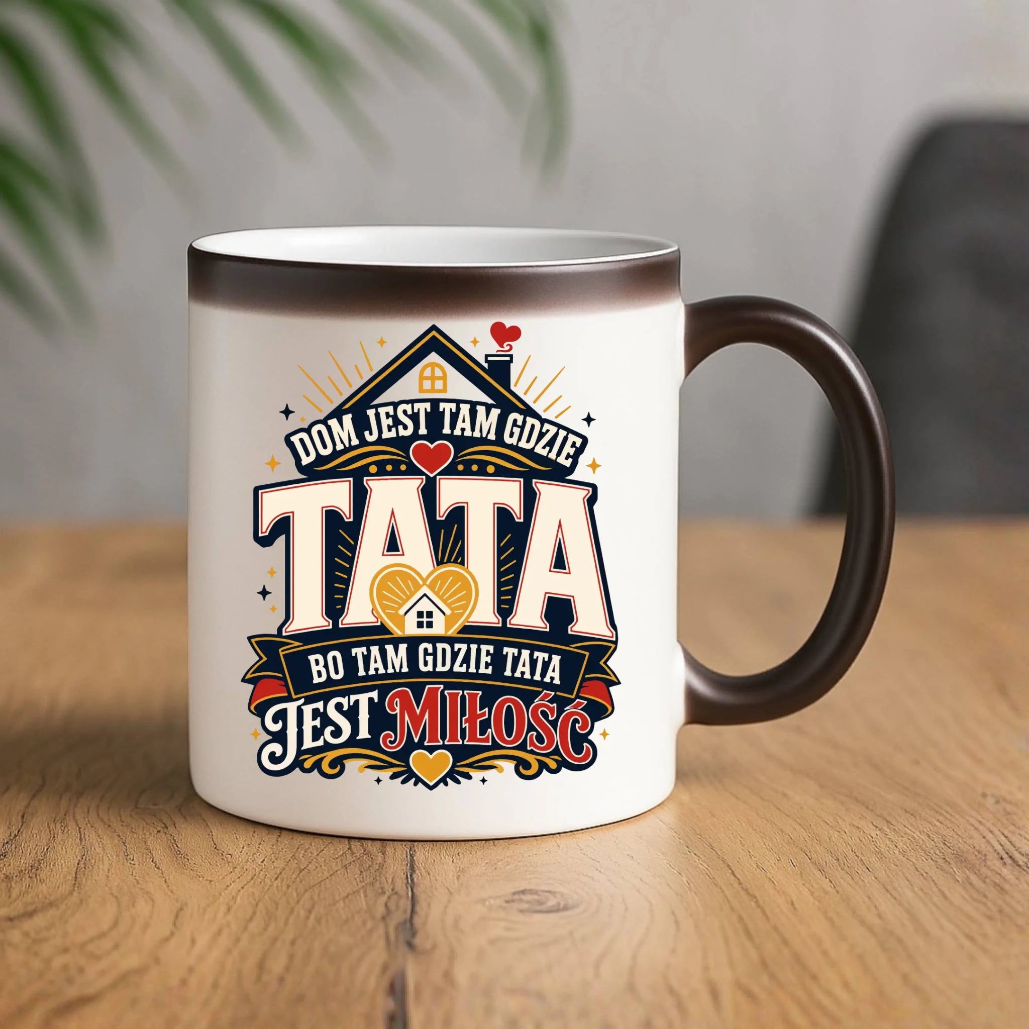 Kubek magiczny dla taty - Dom jest tam gdzie tata DT37 - StoryCups.pl