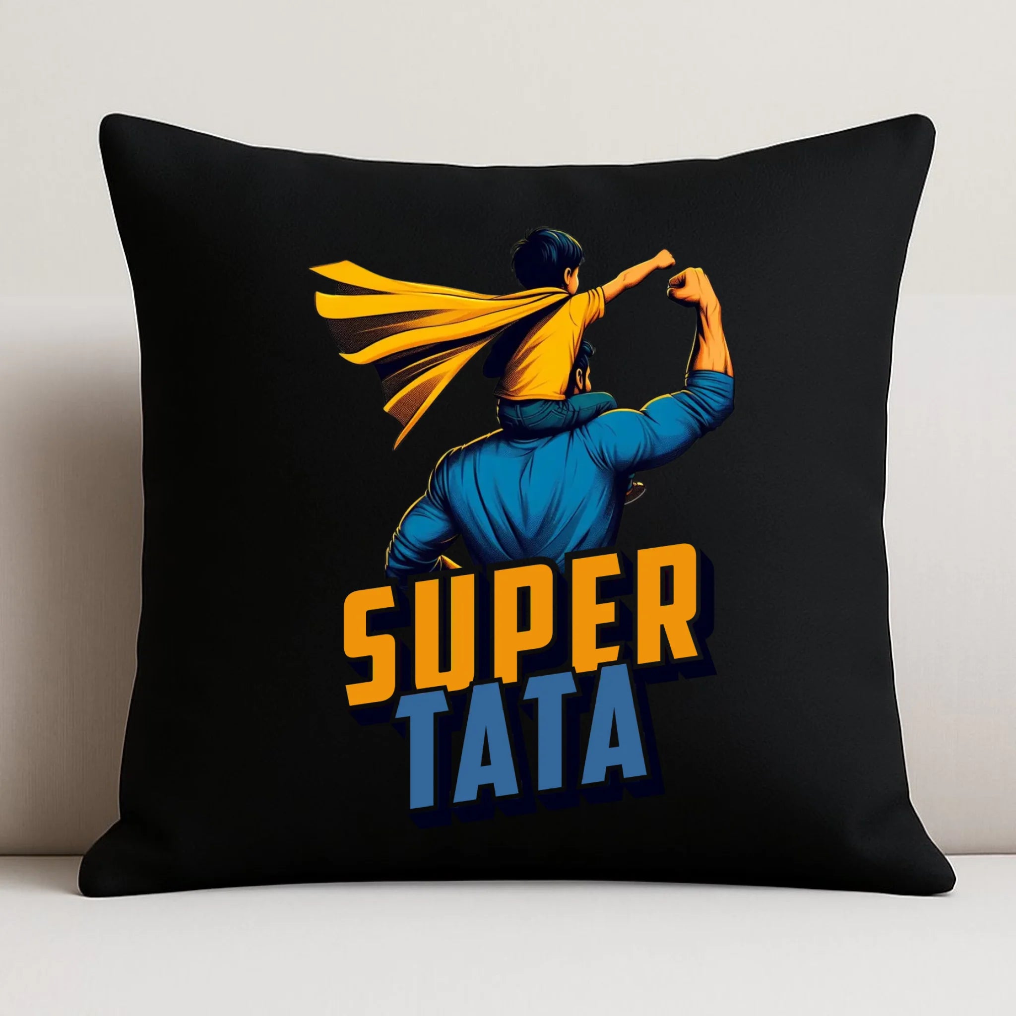 Poduszka dekoracyjna dla taty - Super Tata z synem DT38 - StoryCups.pl