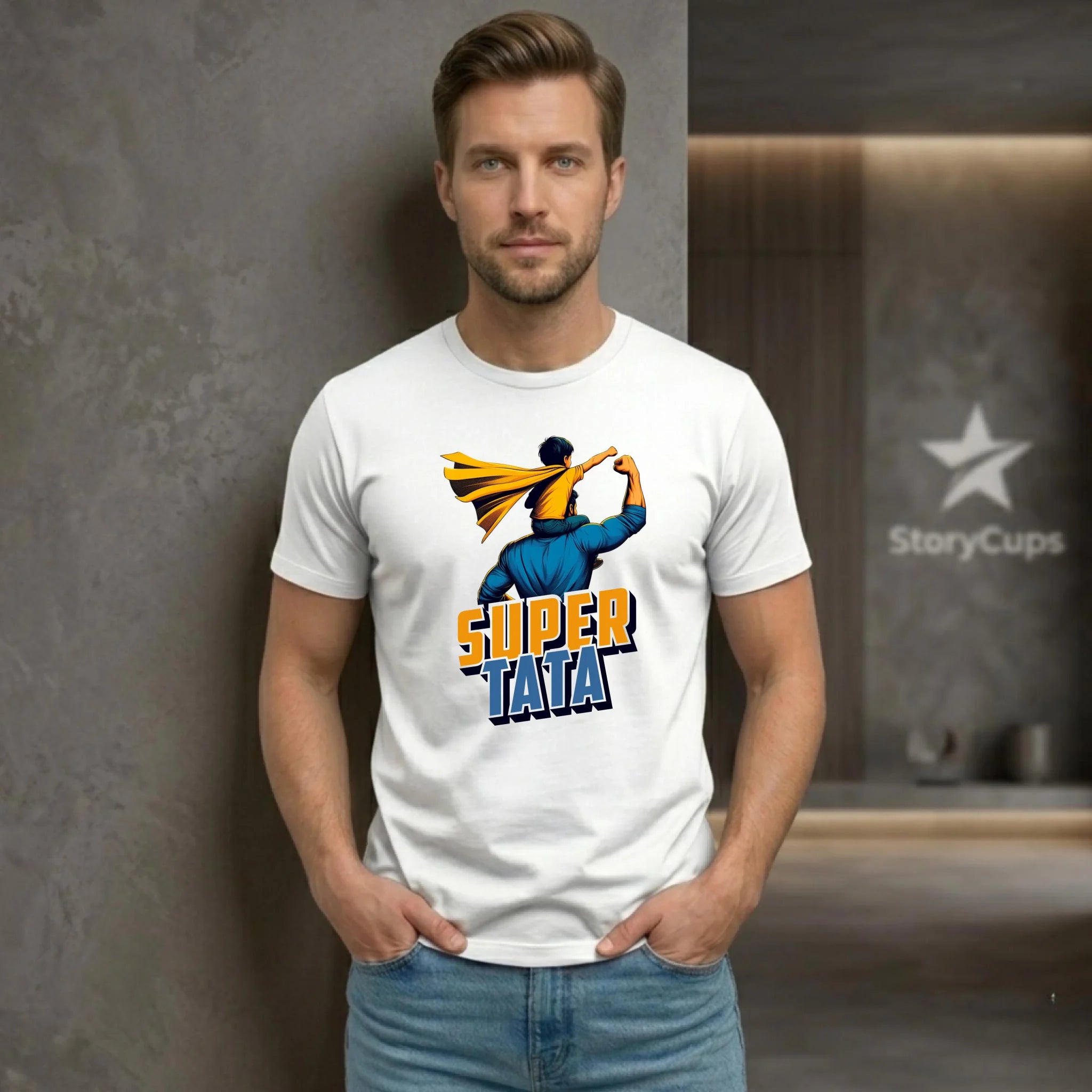 Koszulka dla taty - Super Tata z synem DT38 - StoryCups.pl