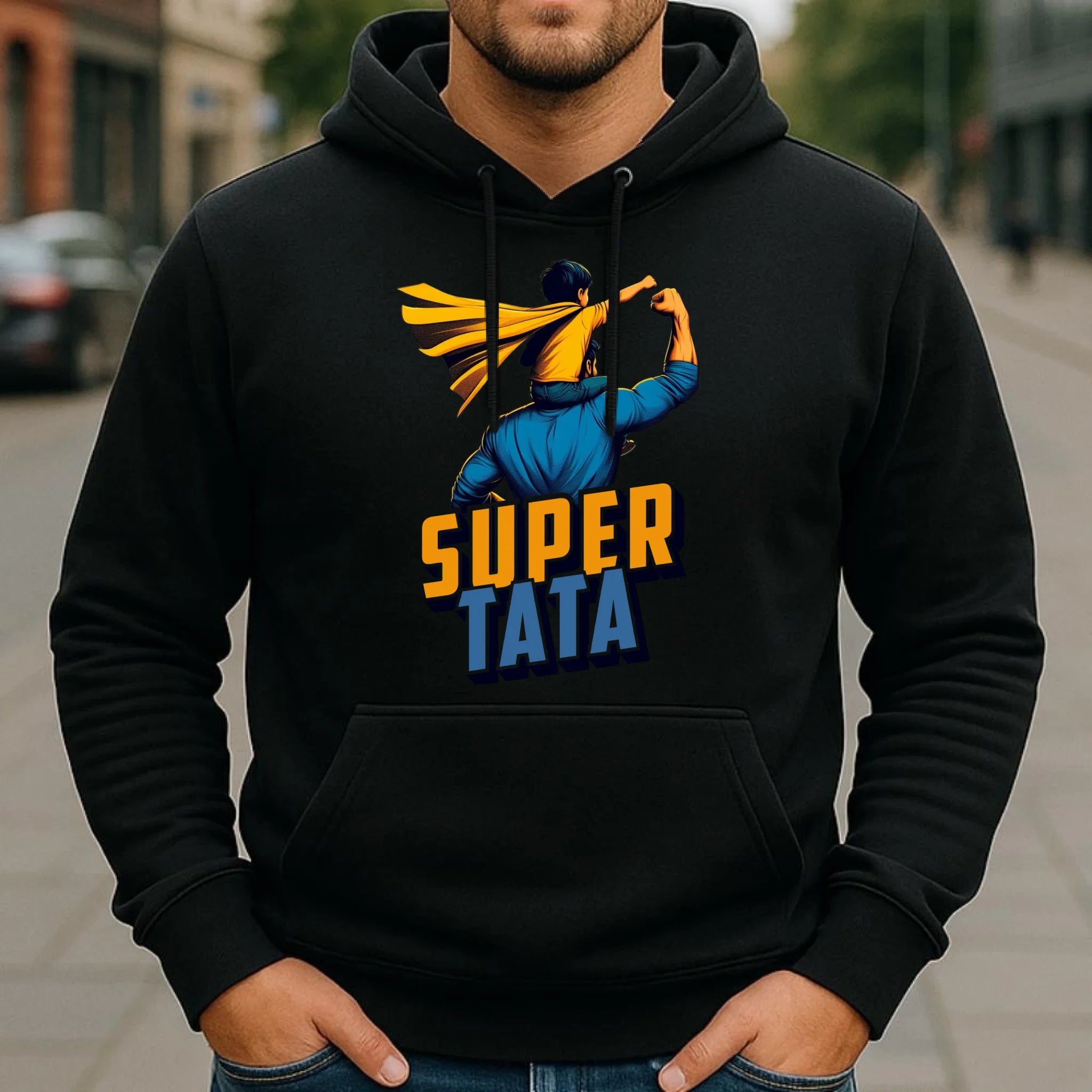 Bluza z kapturem dla taty - Super Tata z synem DT38 - StoryCups.pl