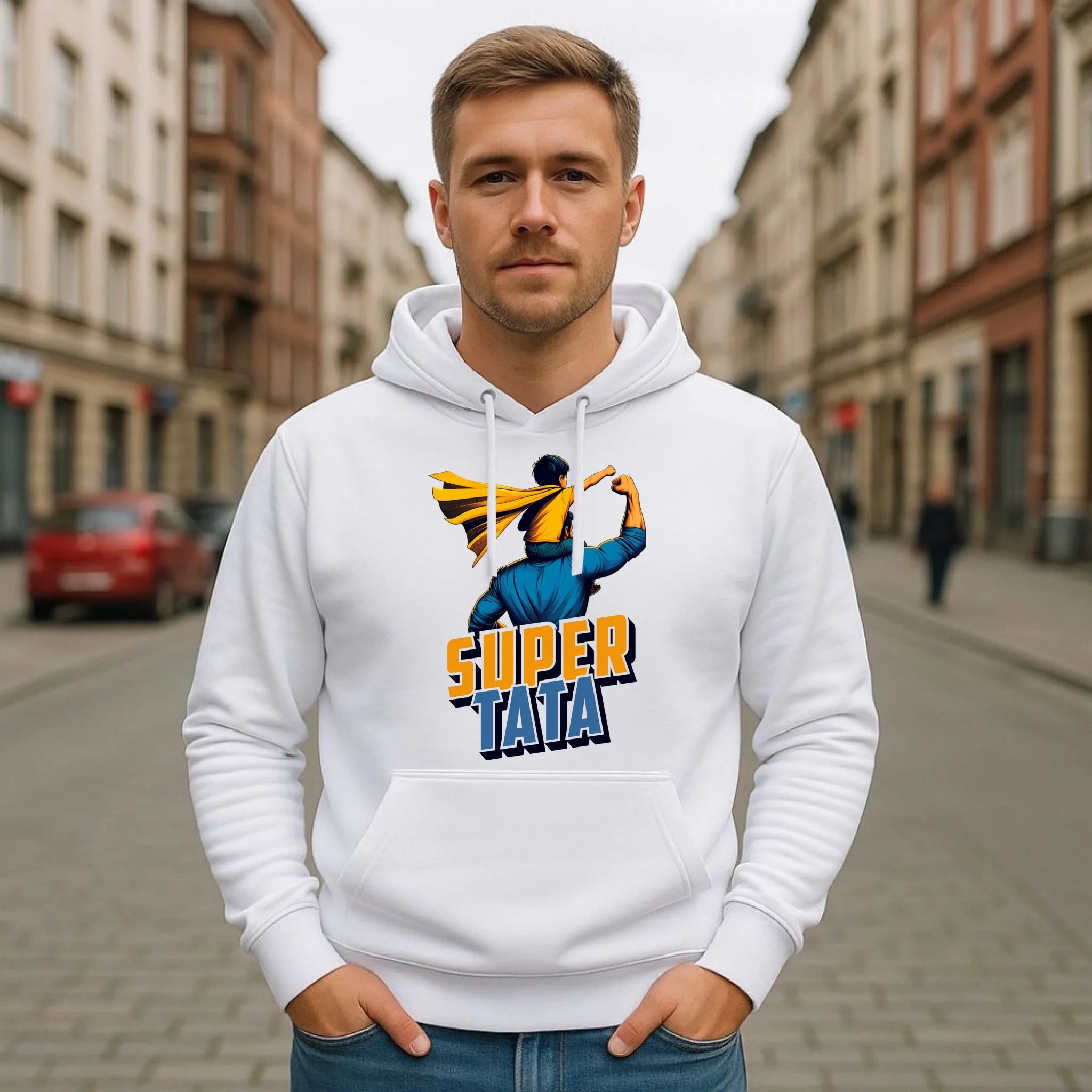 Bluza z kapturem dla taty - Super Tata z synem DT38 - StoryCups.pl