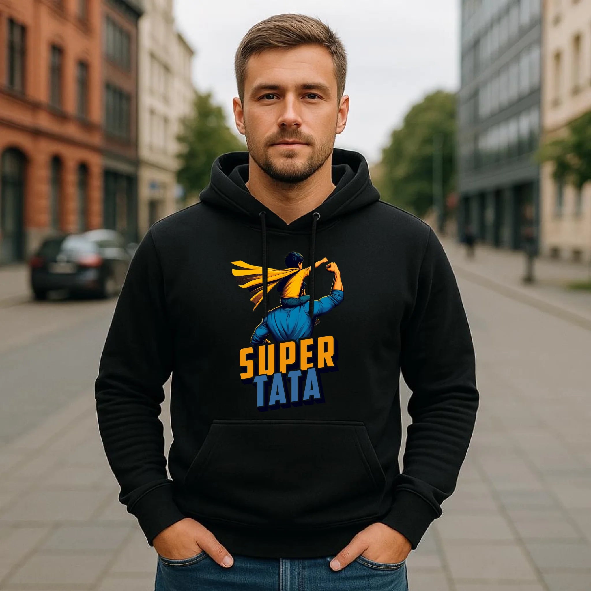 Bluza z kapturem dla taty - Super Tata z synem DT38 - StoryCups.pl