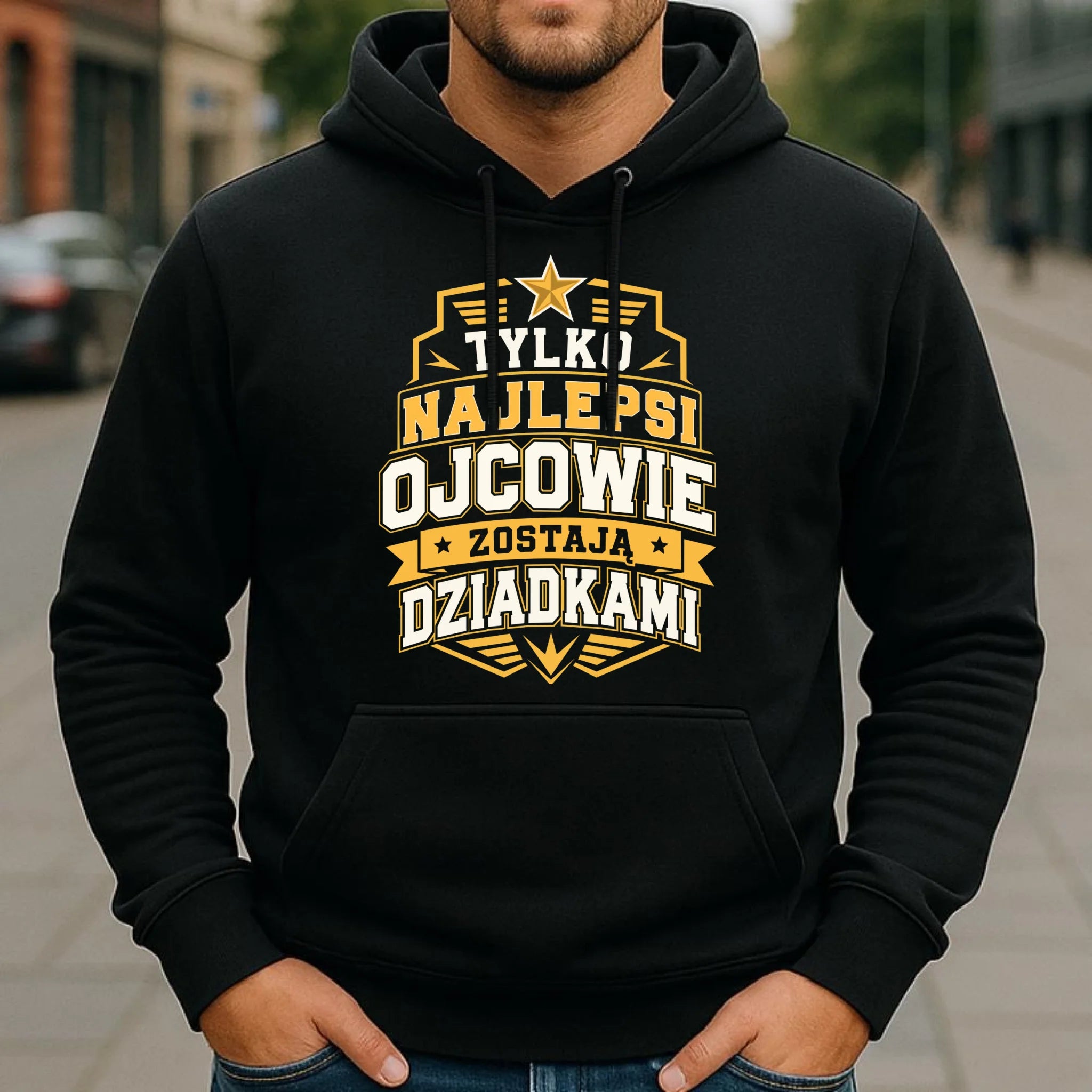 Bluza z kapturem dla taty przyszłego dziadka - Tylko najlepsi ojcowie zostają dziadkami DT39 - StoryCups.pl