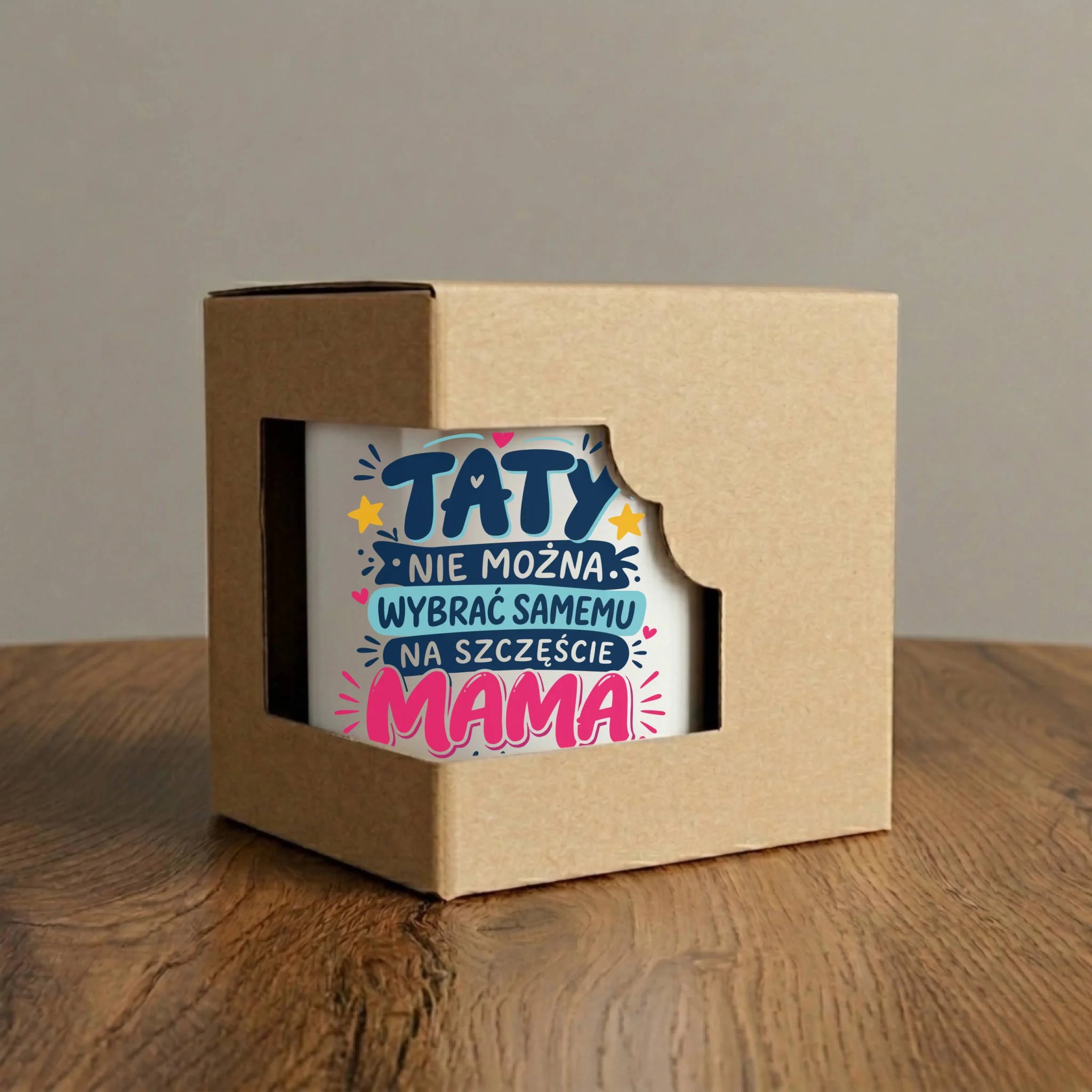 Kubek dla taty - Taty nie można wybrać samemu na szczęście mama do dobry gust DT40 - StoryCups.pl