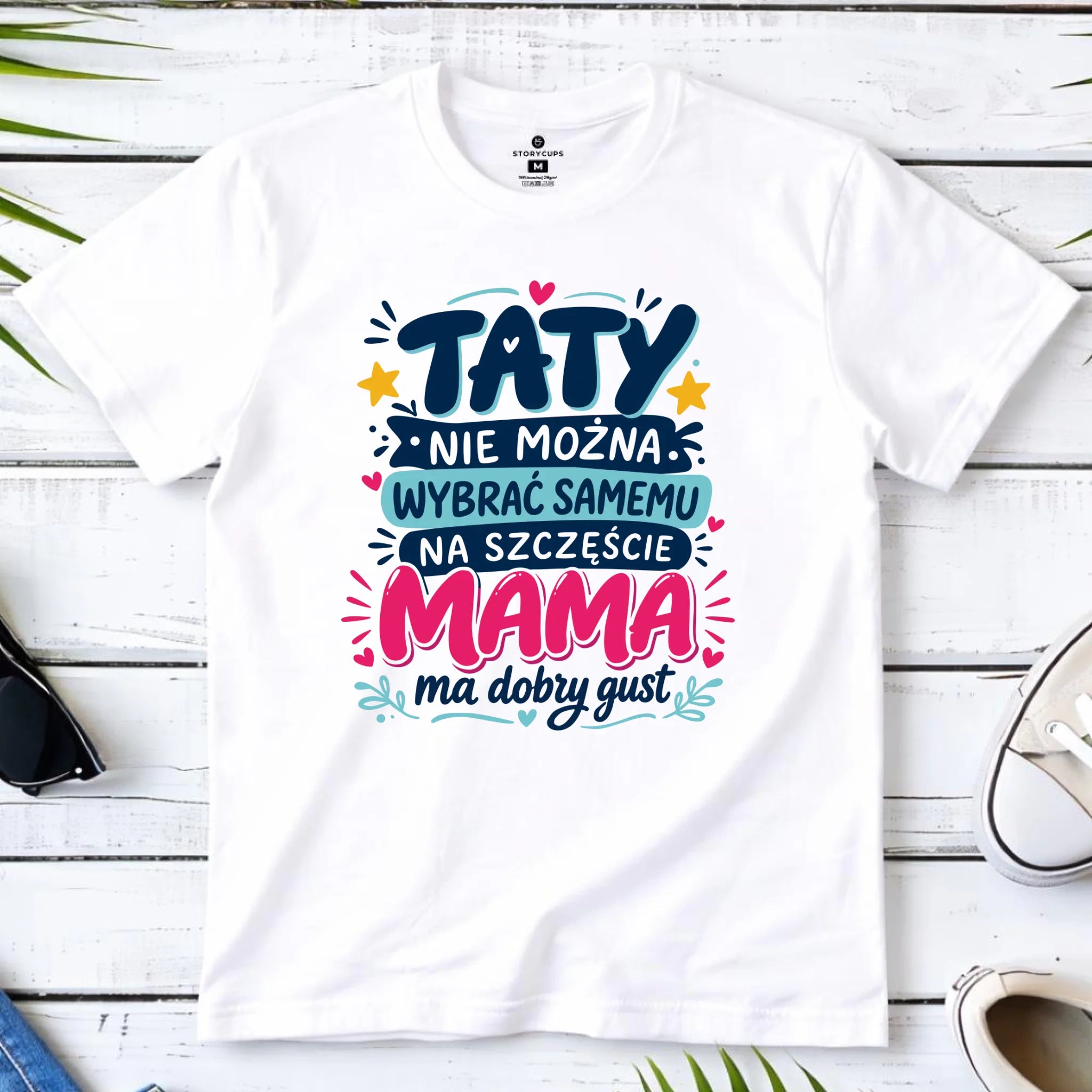 Koszulka dla taty - Taty nie można wybrać samemu na szczęście mama do dobry gust DT40 - StoryCups.pl