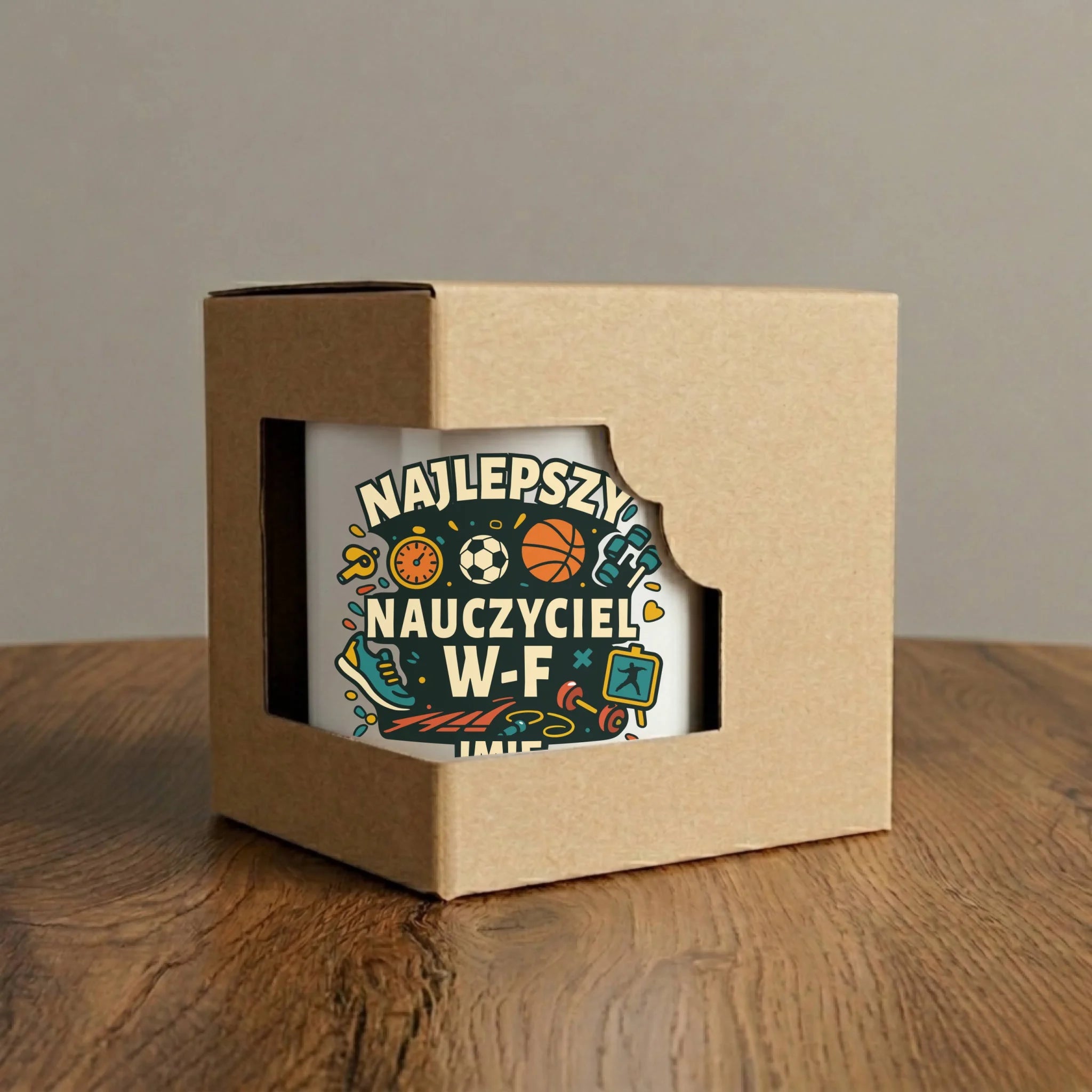 Kubek dla nauczyciela wychowania fizycznego W-F - personalizowany N50 - StoryCups.pl
