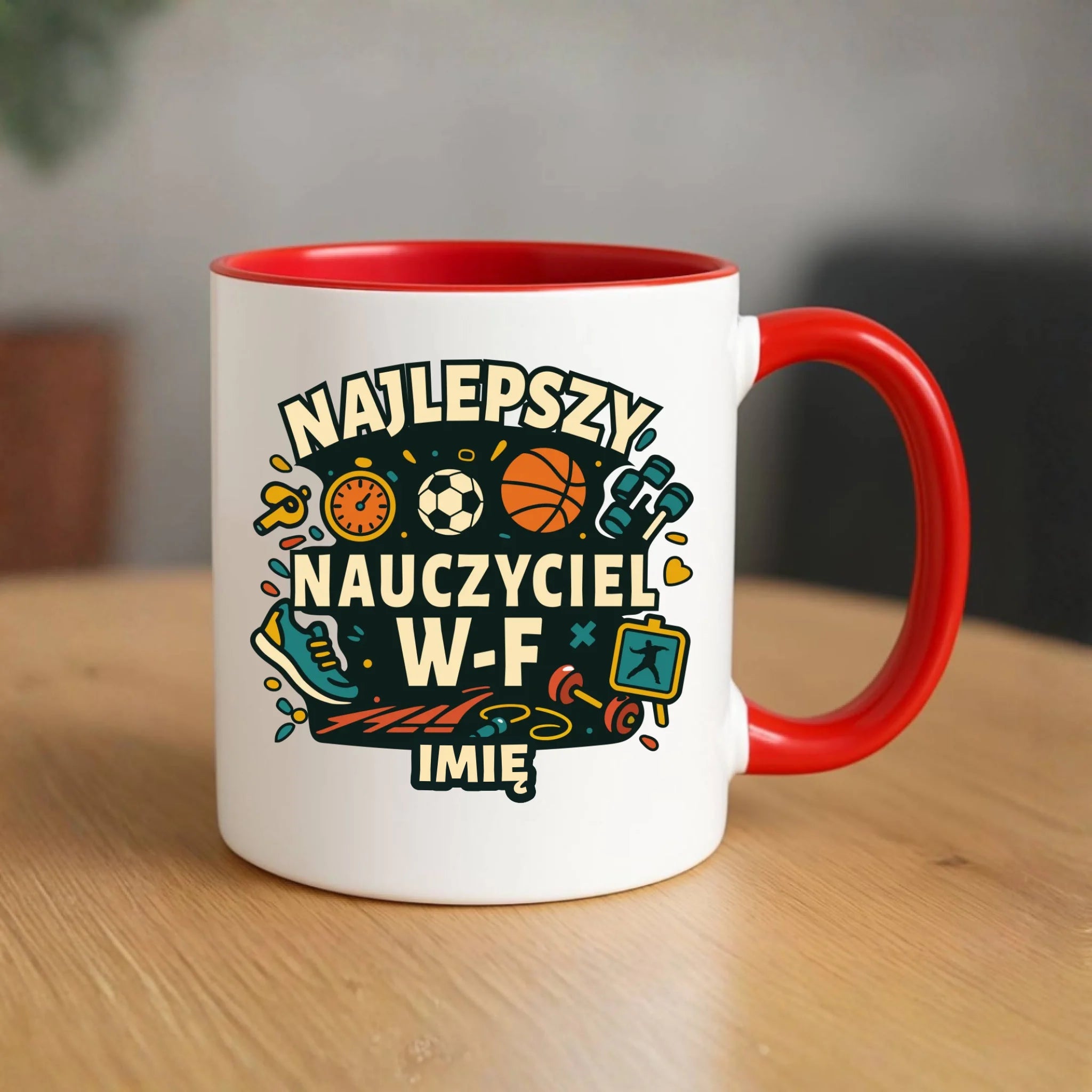 Kubek dla nauczyciela wychowania fizycznego W-F - personalizowany N50 - StoryCups.pl