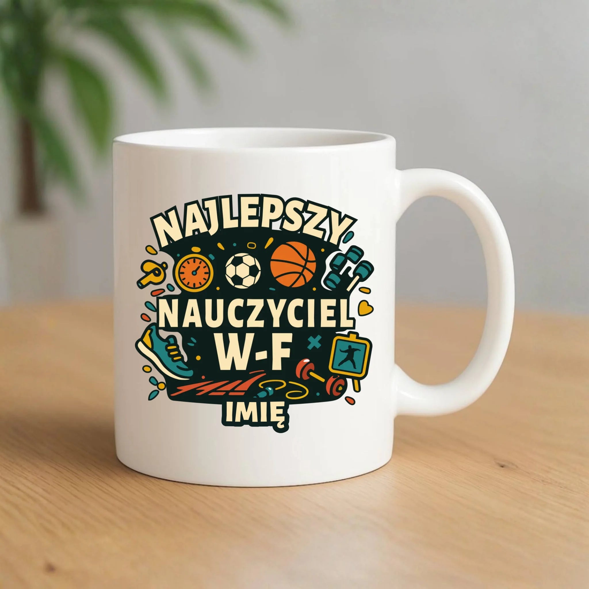 Kubek dla nauczyciela wychowania fizycznego W-F - personalizowany N50 - StoryCups.pl