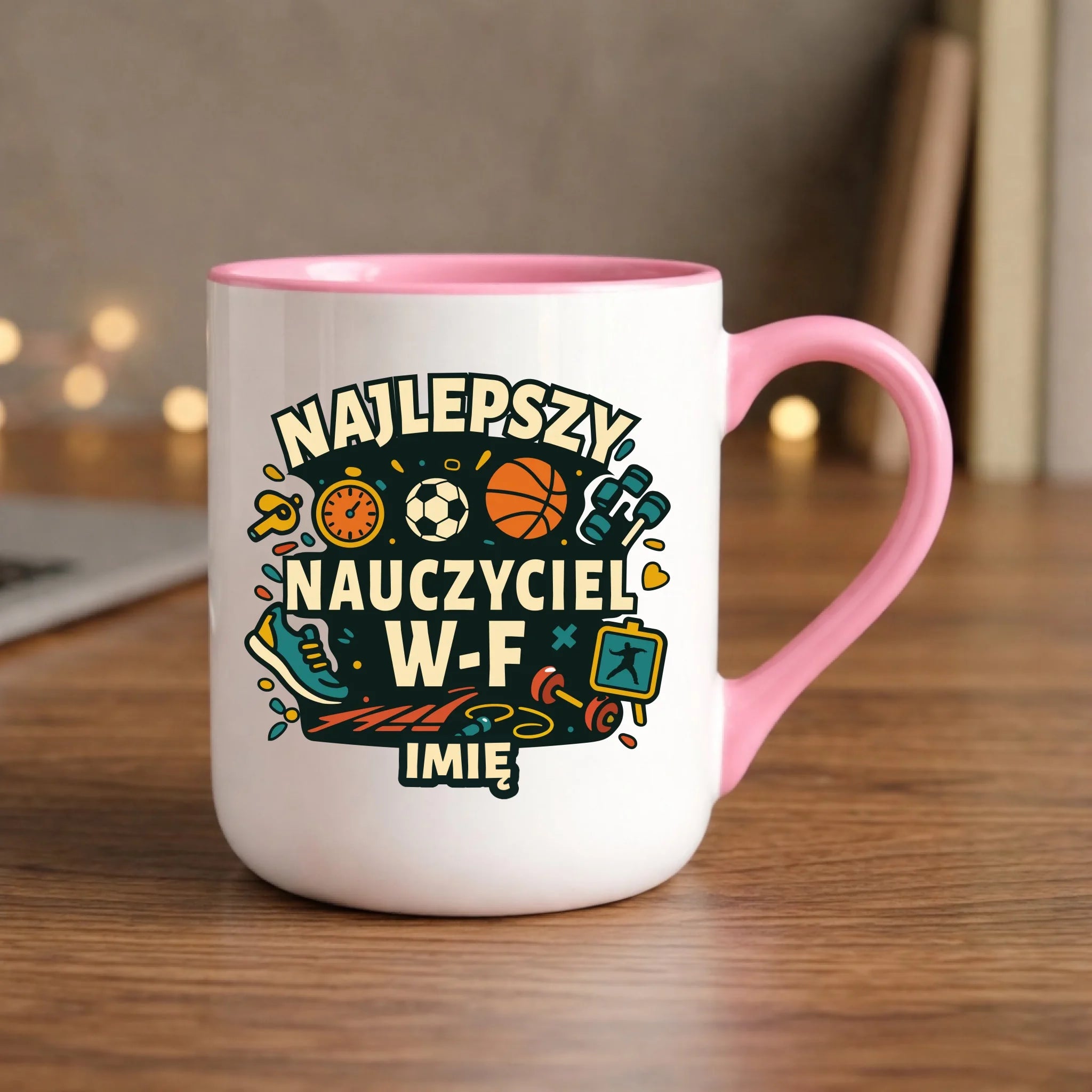 Kubek elegant dla nauczyciela wychowania fizycznego W-F - personalizowany N50 - StoryCups.pl