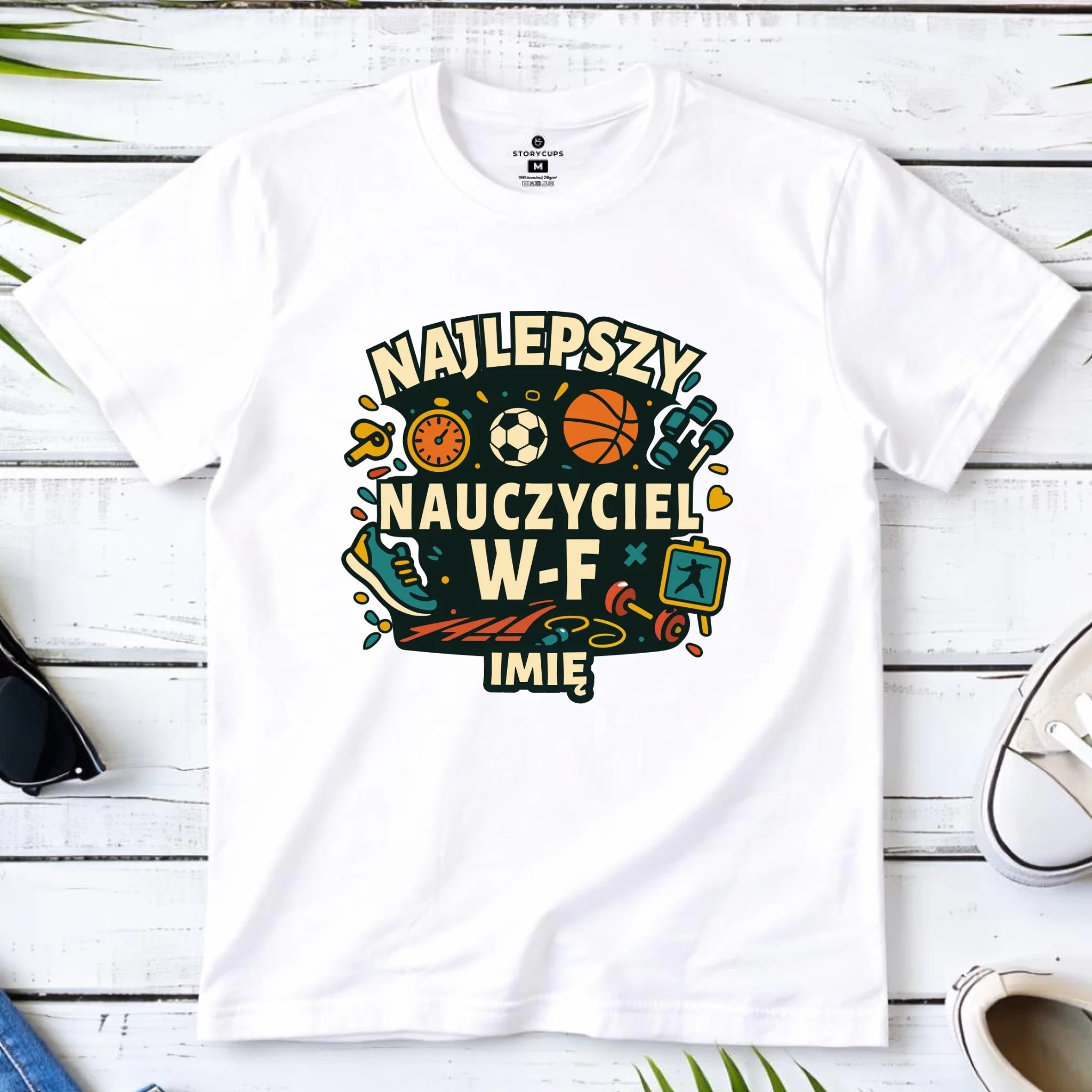 Koszulka dla nauczyciela wychowania fizycznego W-F - personalizowana N50 - StoryCups.pl