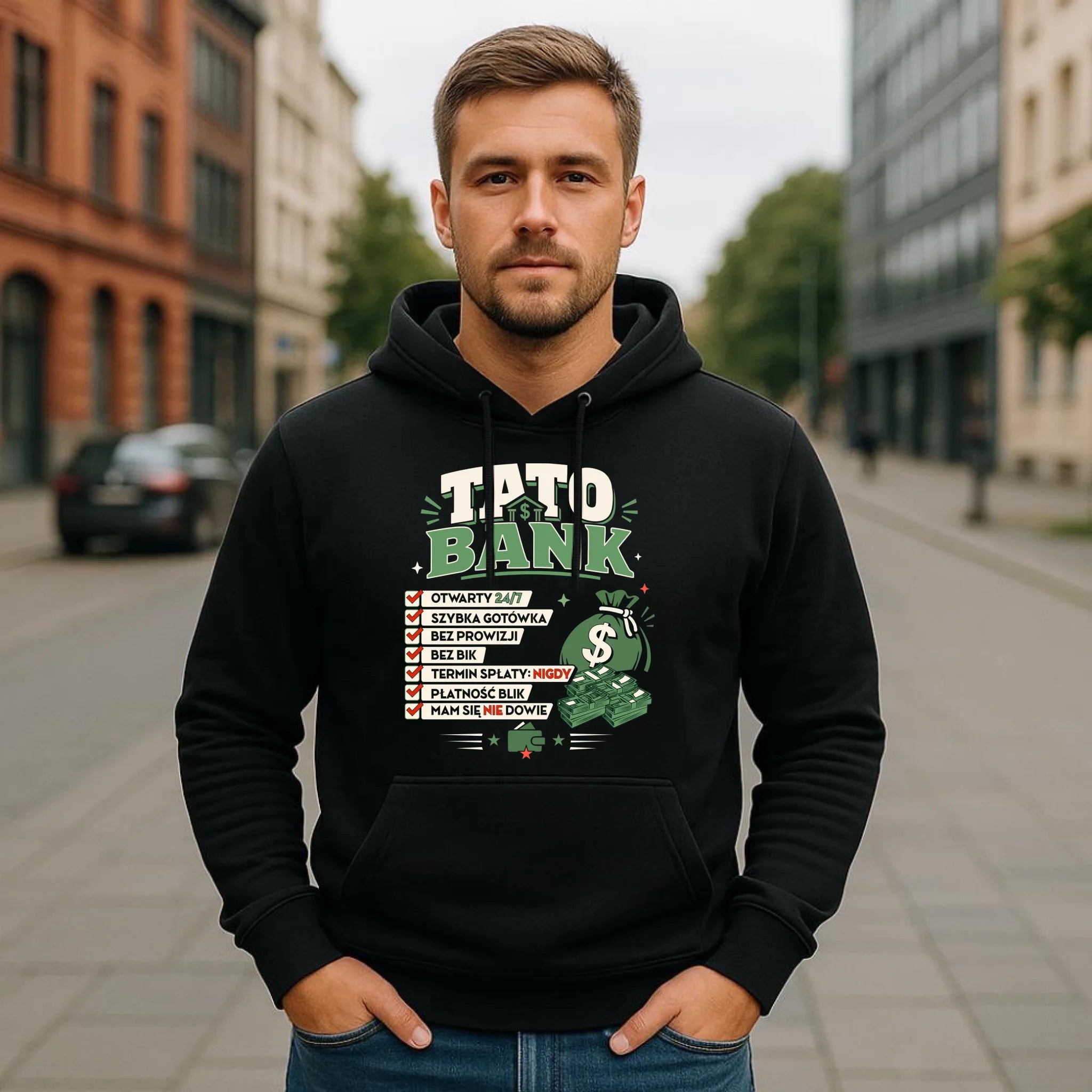 Bluza z kapturem dla taty - Tato Bank DT41 - StoryCups.pl