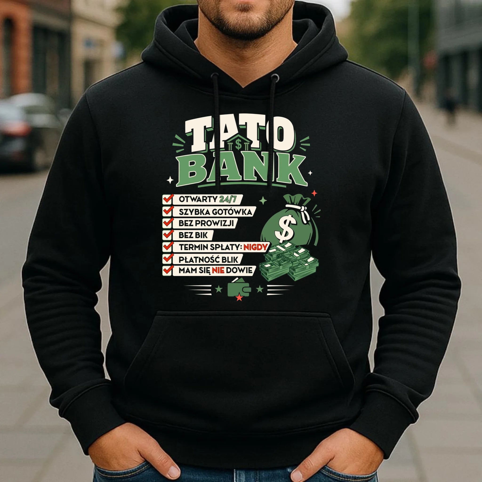 Bluza z kapturem dla taty - Tato Bank DT41 - StoryCups.pl