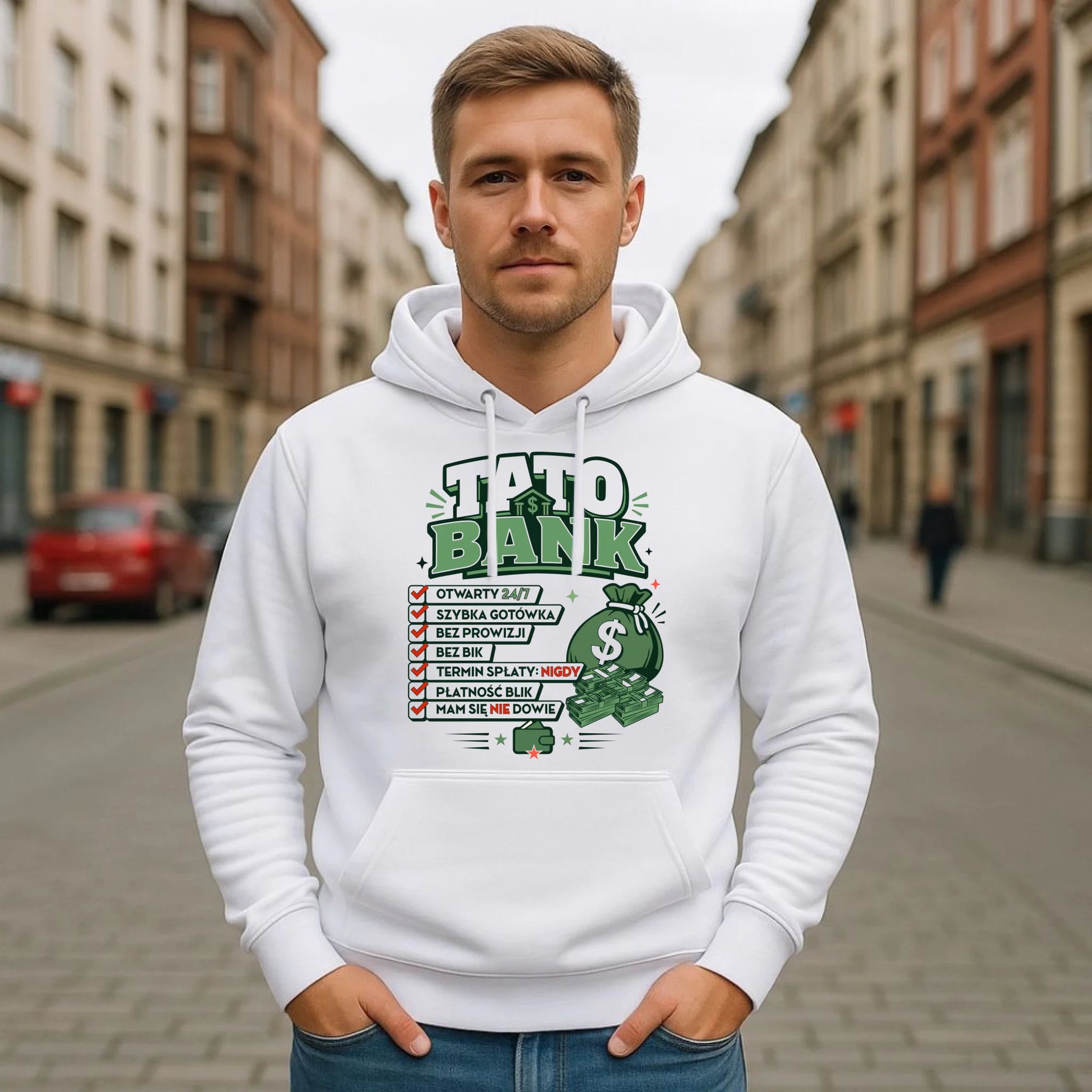 Bluza z kapturem dla taty - Tato Bank DT41 - StoryCups.pl