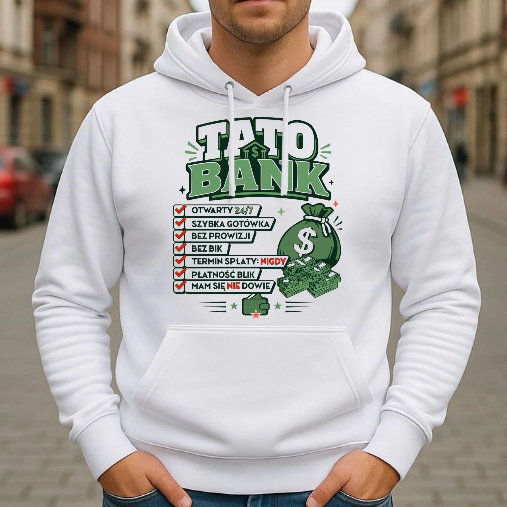 Bluza z kapturem dla taty - Tato Bank DT41 - StoryCups.pl