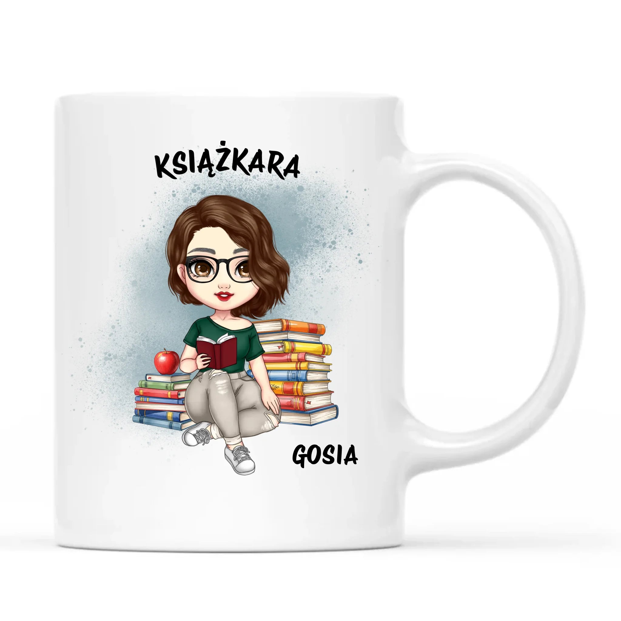 Kubek - Książkara - Prezent dla miłośniczki czytania książek - personalizowany DZ03