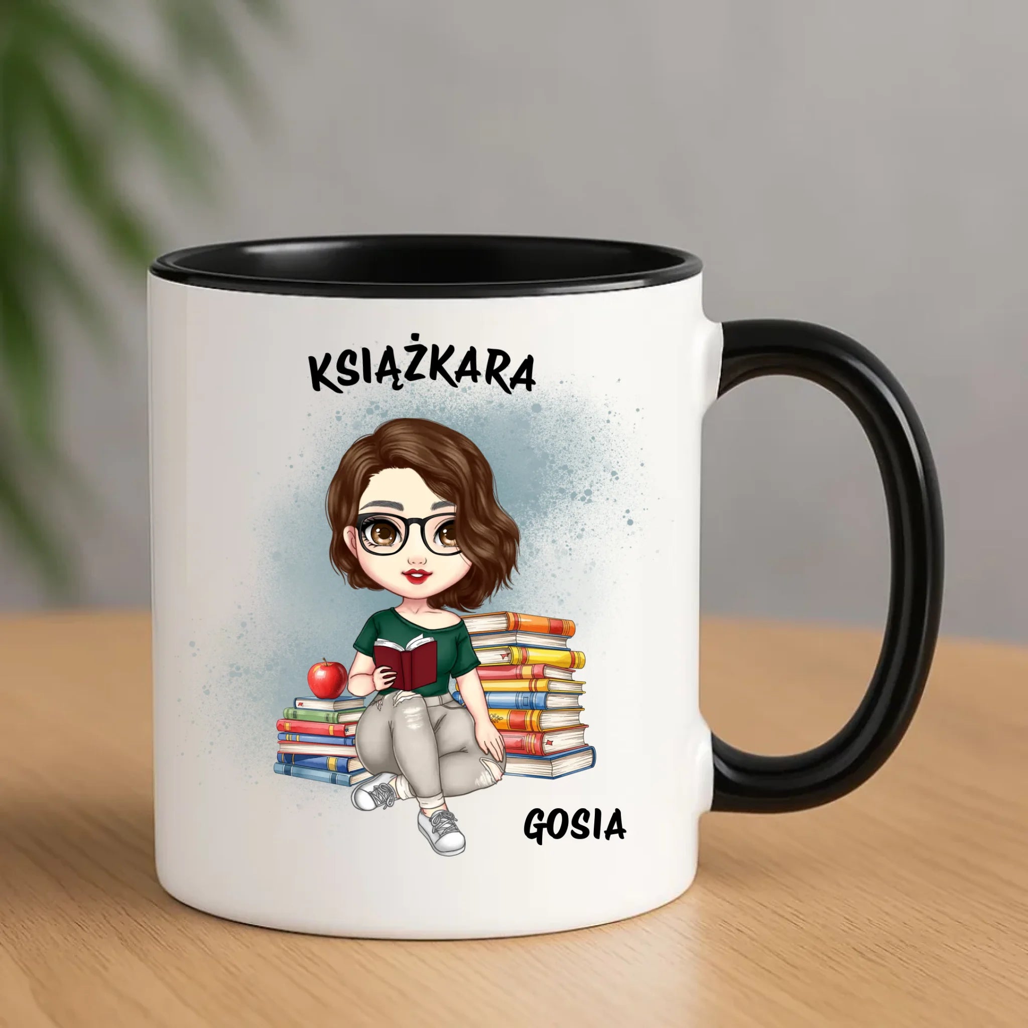 Kubek - Książkara - Prezent dla miłośniczki czytania książek - personalizowany DZ03