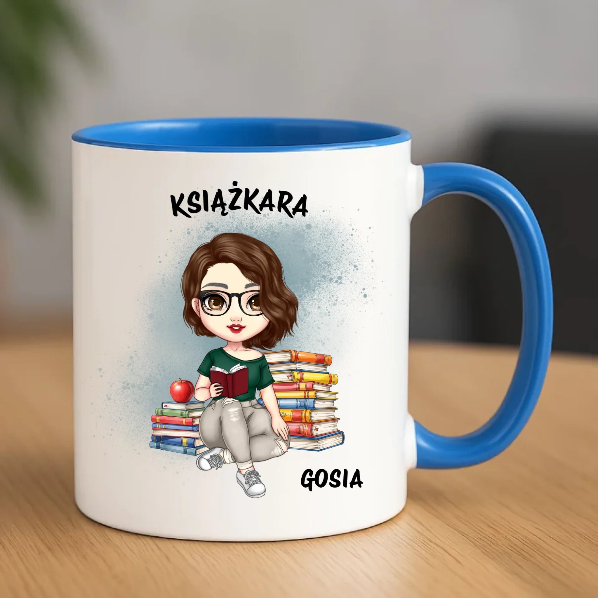 Kubek - Książkara - Prezent dla miłośniczki czytania książek - personalizowany DZ03