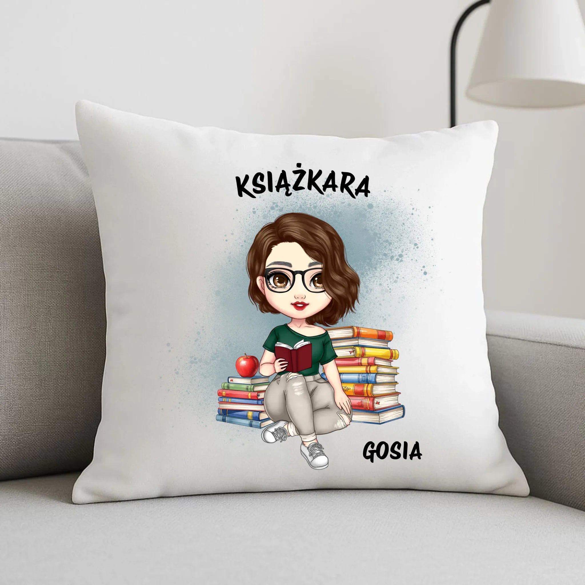 Poduszka - Książkara - Prezent dla miłośniczki czytania książek - personalizowana DZ03