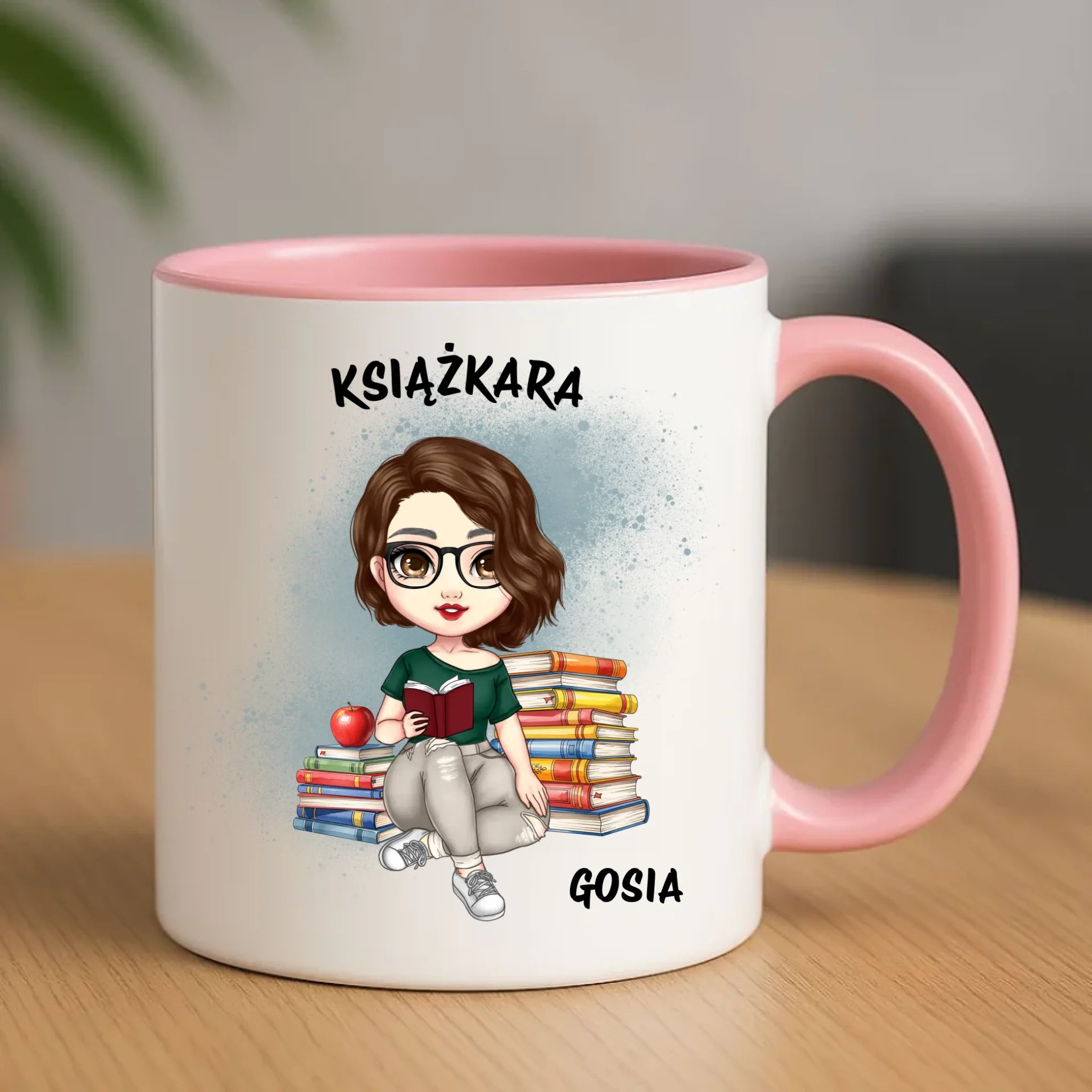 Kubek - Książkara - Prezent dla miłośniczki czytania książek - personalizowany DZ03