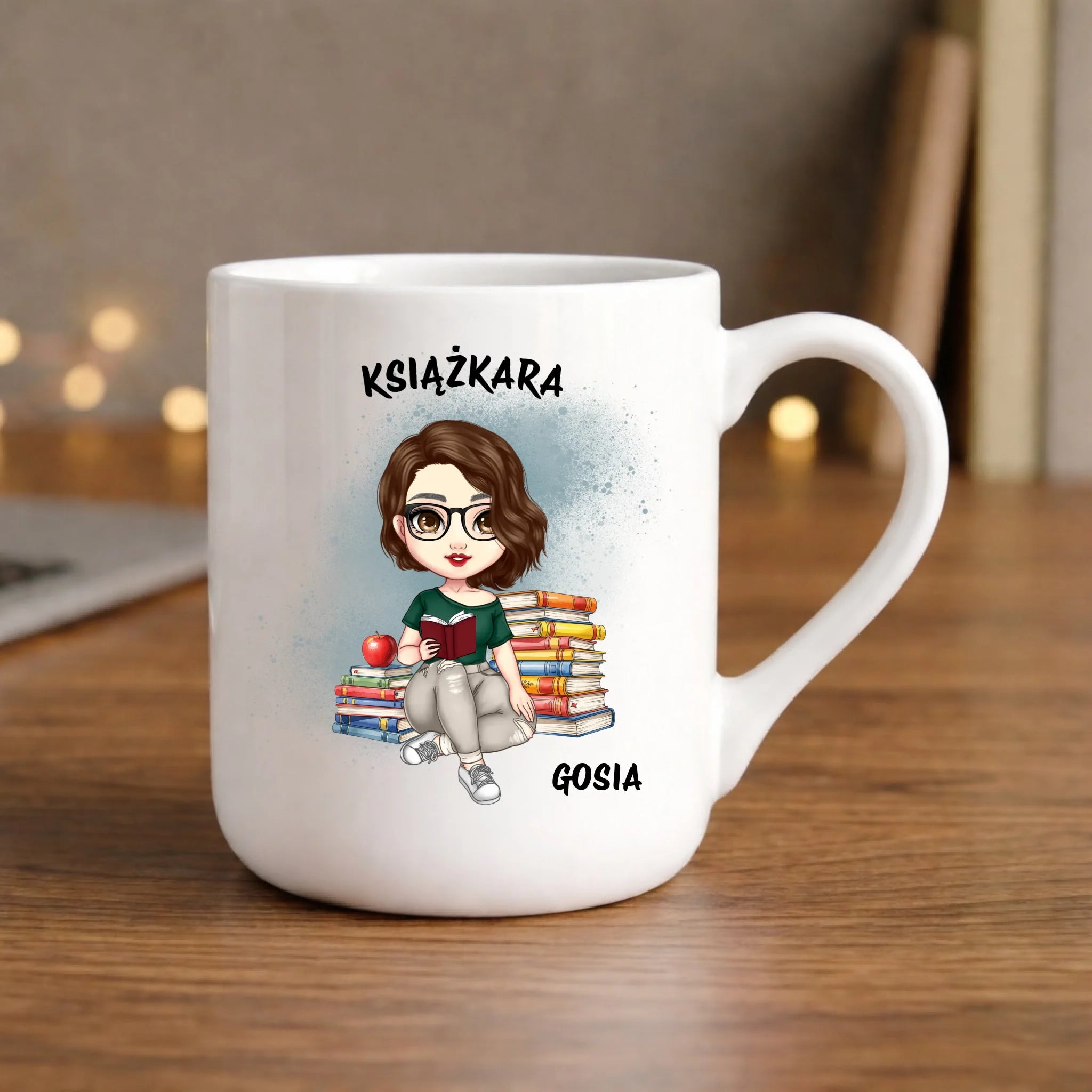 Kubek elegant - Książkara - Prezent dla miłośniczki czytania książek - personalizowany DZ03