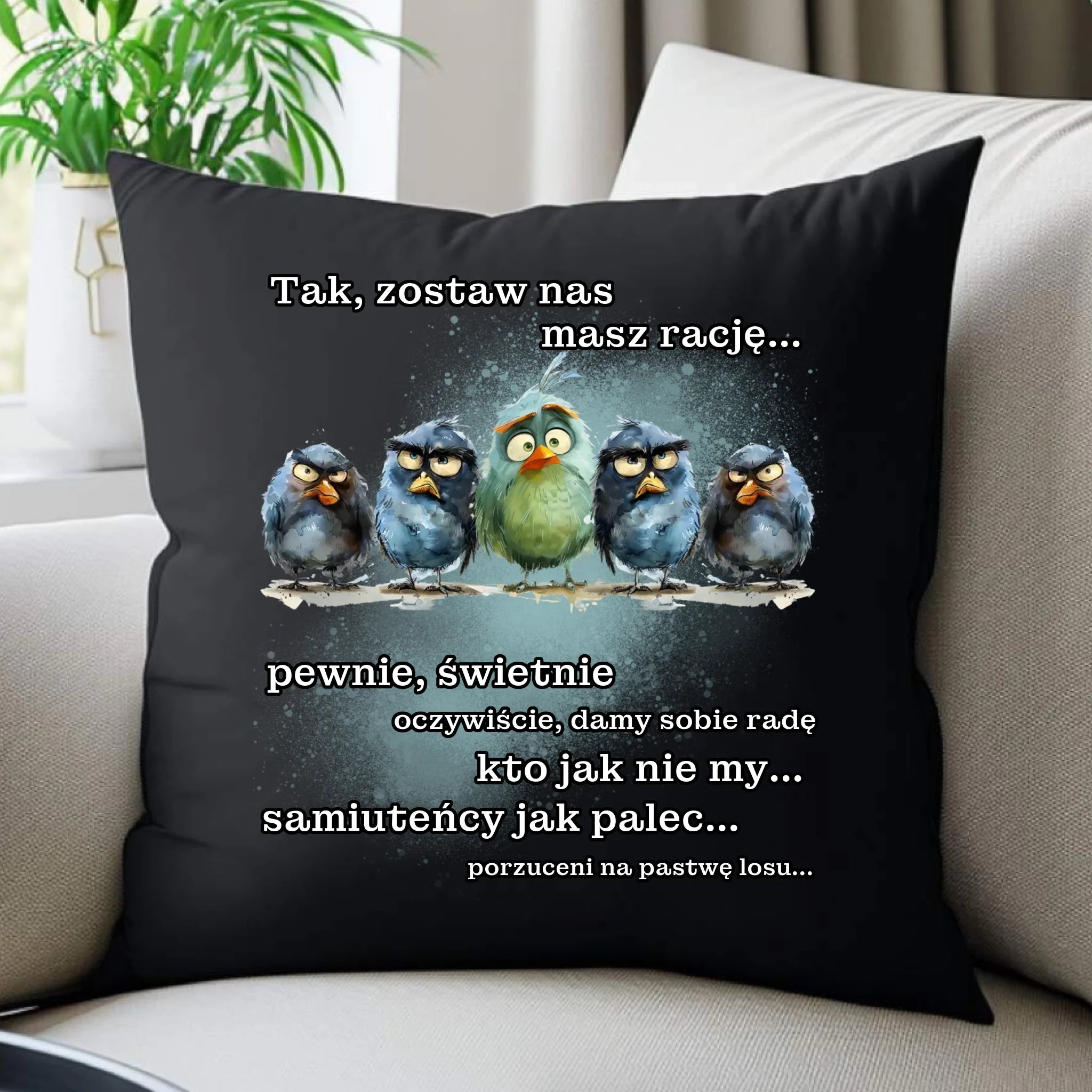Poduszka dekoracyjna na odejście z pracy - Tak, zostaw nas OP06