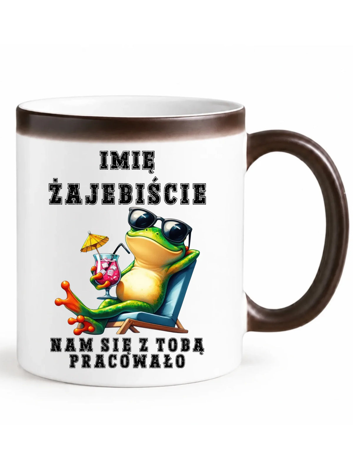 Kubek magiczny na odejście z pracy - Żajebiście nam się z Tobą pracowało - personalizowany OP09