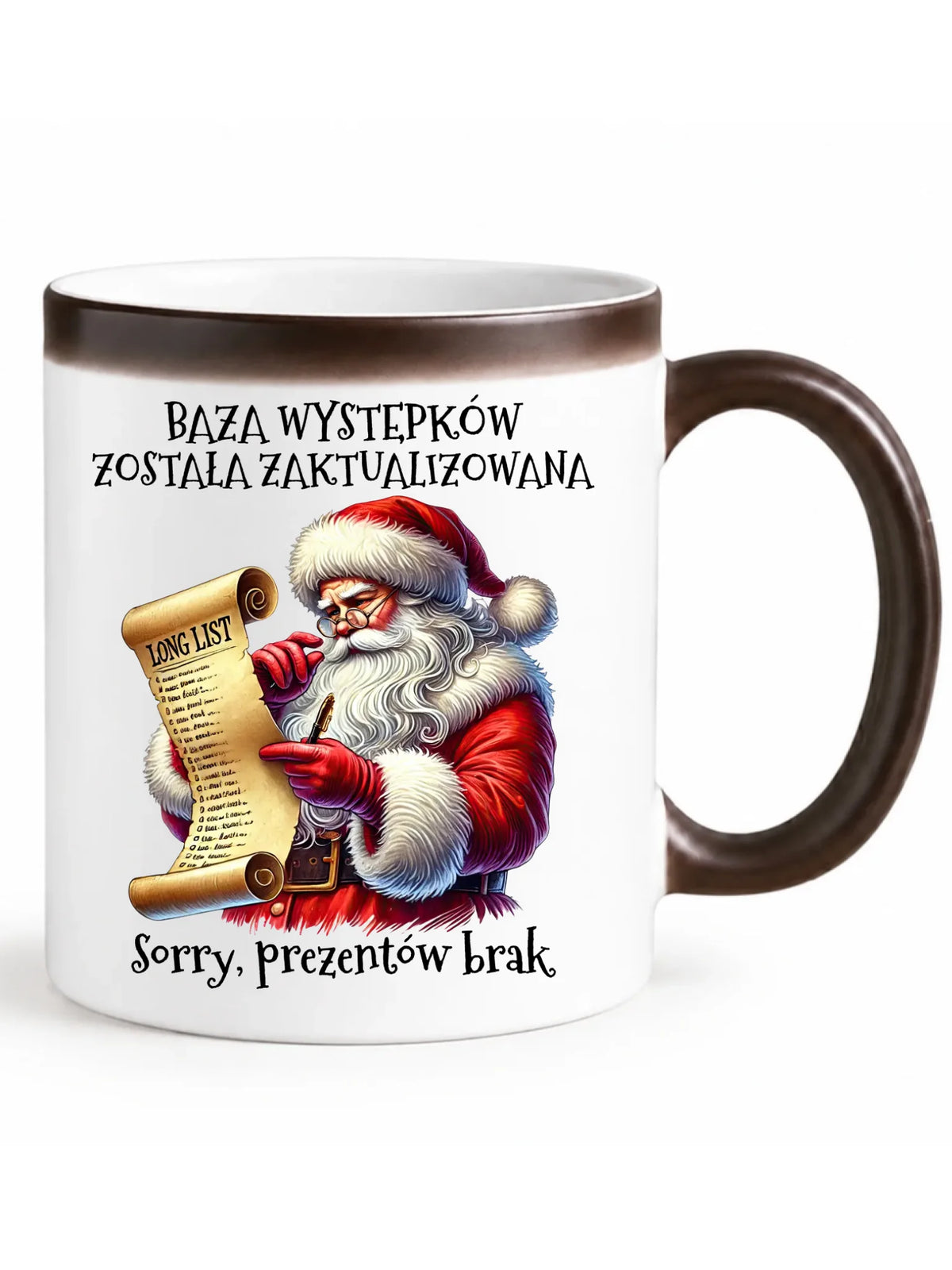 Kubek magiczny świąteczny z Mikołajem - Prezentów brak BN07