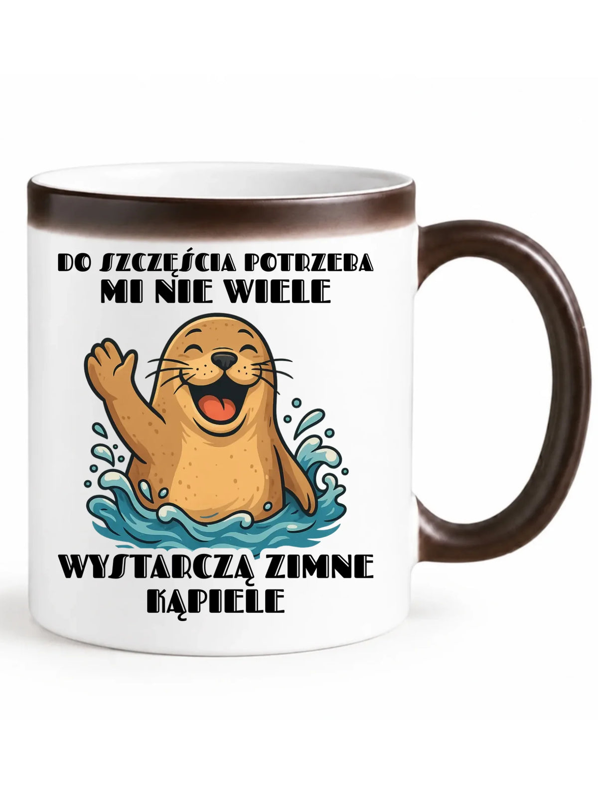 Kubek magiczny - prezent dla morsa - Do szczęścia potrzeba mi nie wiele HM06