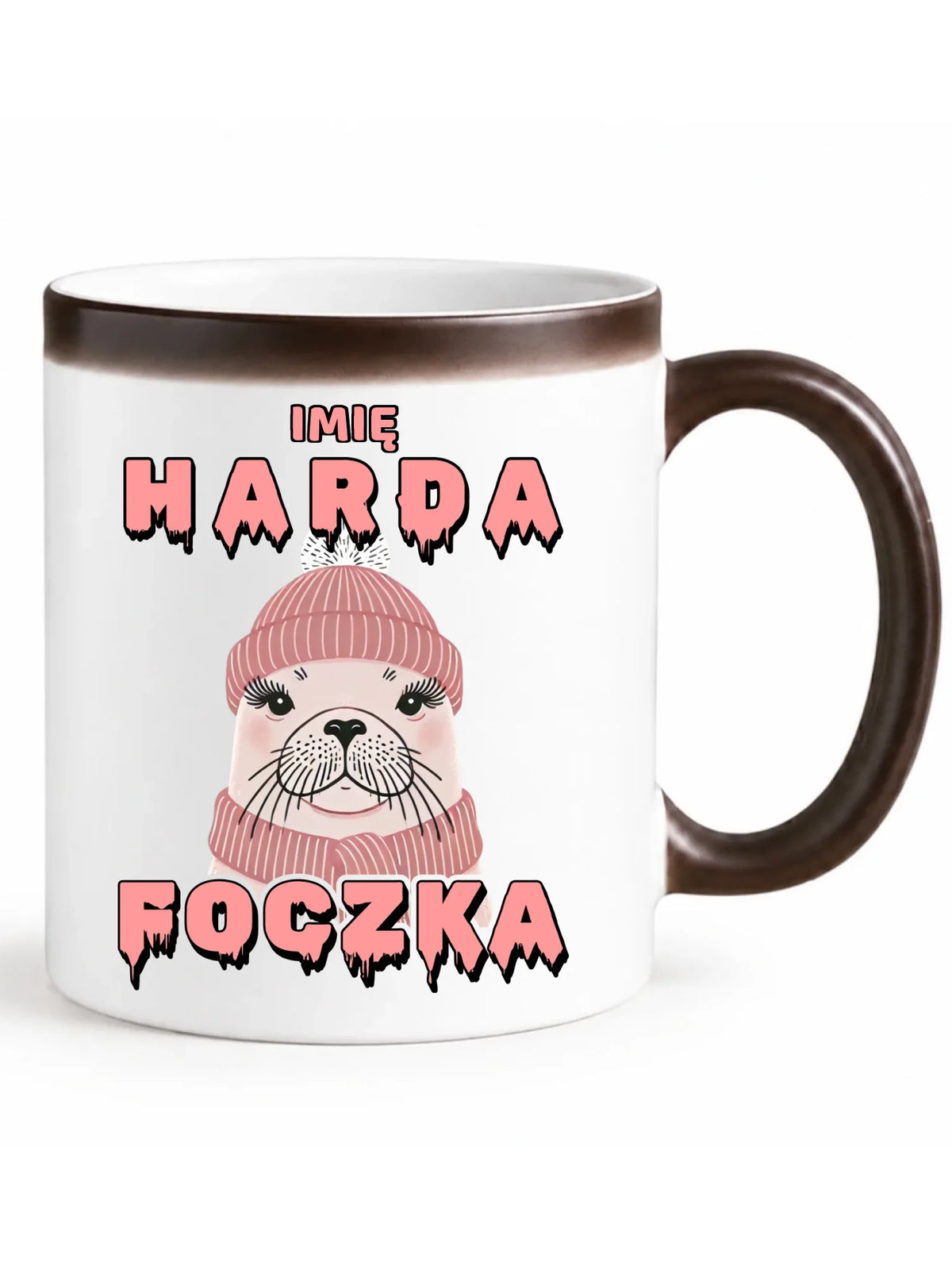 Kubek magiczny - prezent dla morsa - Harda foczka - personalizowany HM05