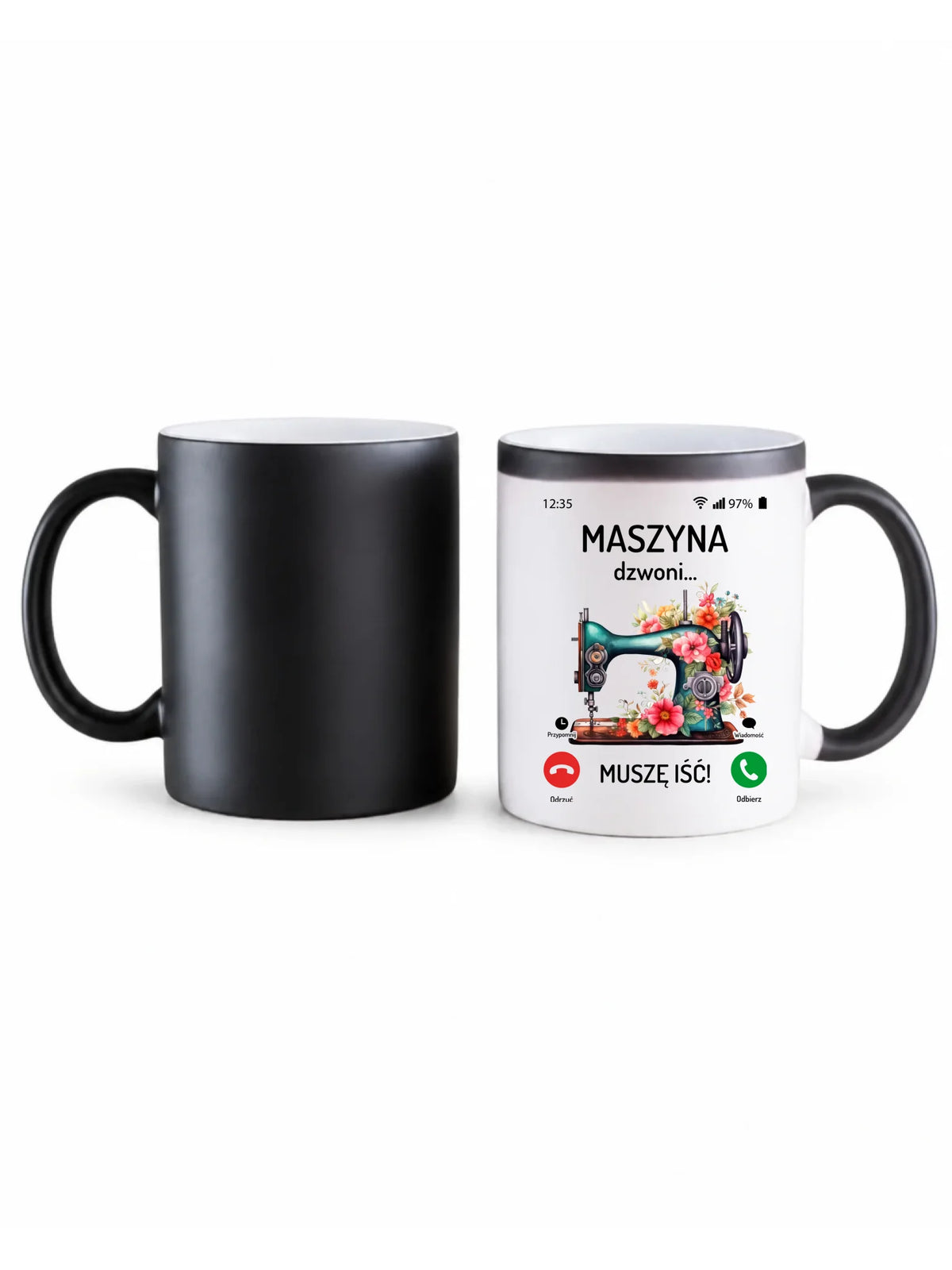 Kubek magiczny szyciowy dla krawcowej - Maszyna dzwoni muszę iść HS05