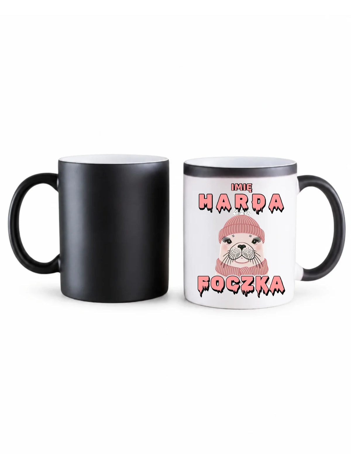 Kubek magiczny - prezent dla morsa - Harda foczka - personalizowany HM05