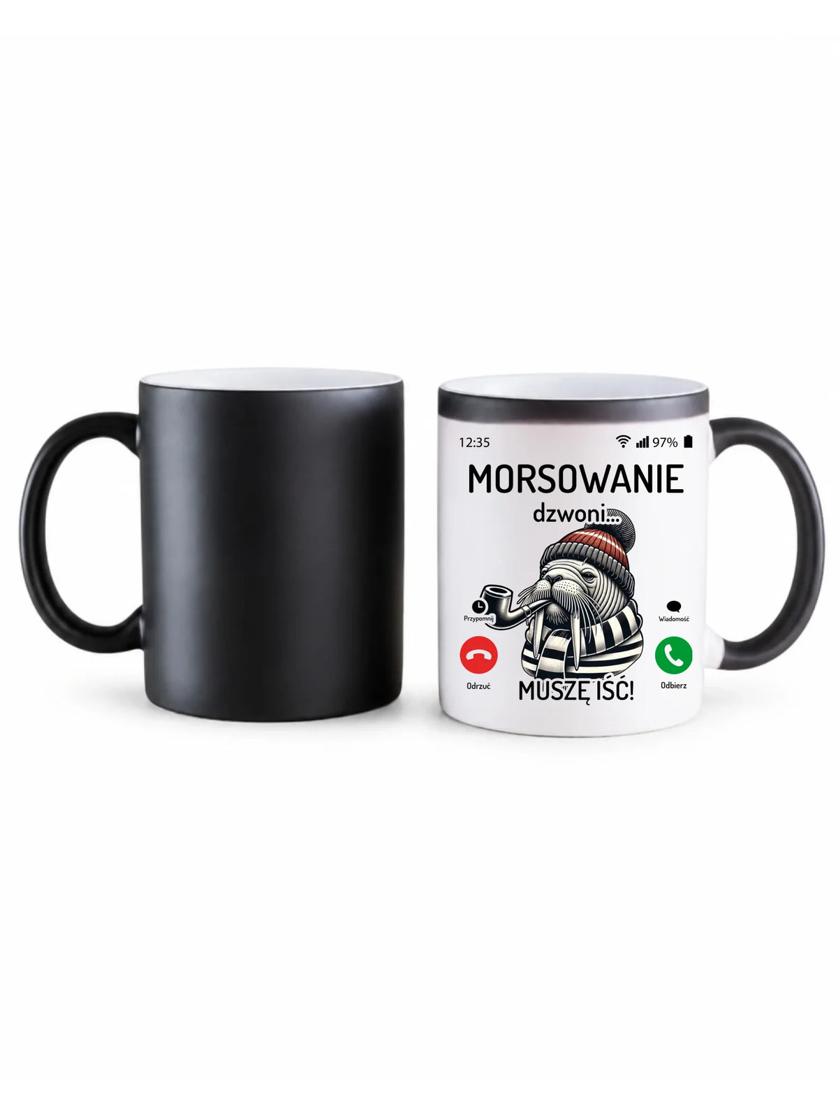 Kubek magiczny - prezent dla morsa - Morsowanie dzwoni muszę iść - Mors HM19