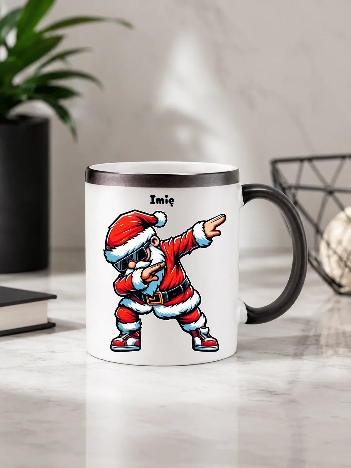 Kubek magiczny świąteczny z Mikołajem - na Mikołajki - personalizowany BN136