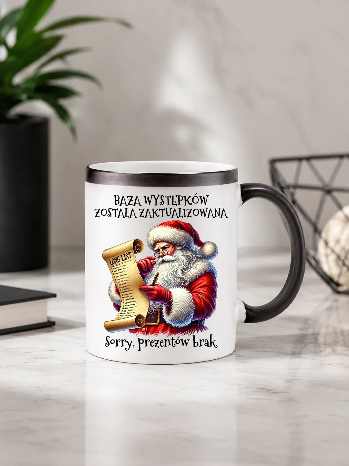 Kubek magiczny świąteczny z Mikołajem - Prezentów brak BN07