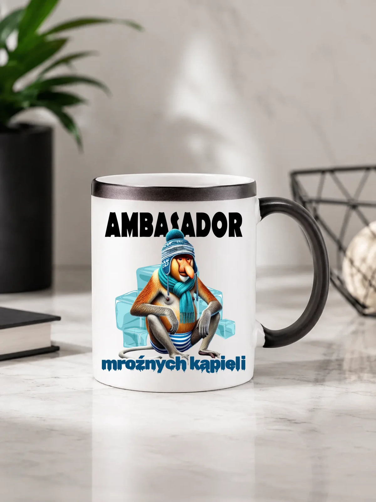 Kubek magiczny - prezent dla morsa - Janusz Nosacz Mors - Ambasador mroźnych kąpieli HM03
