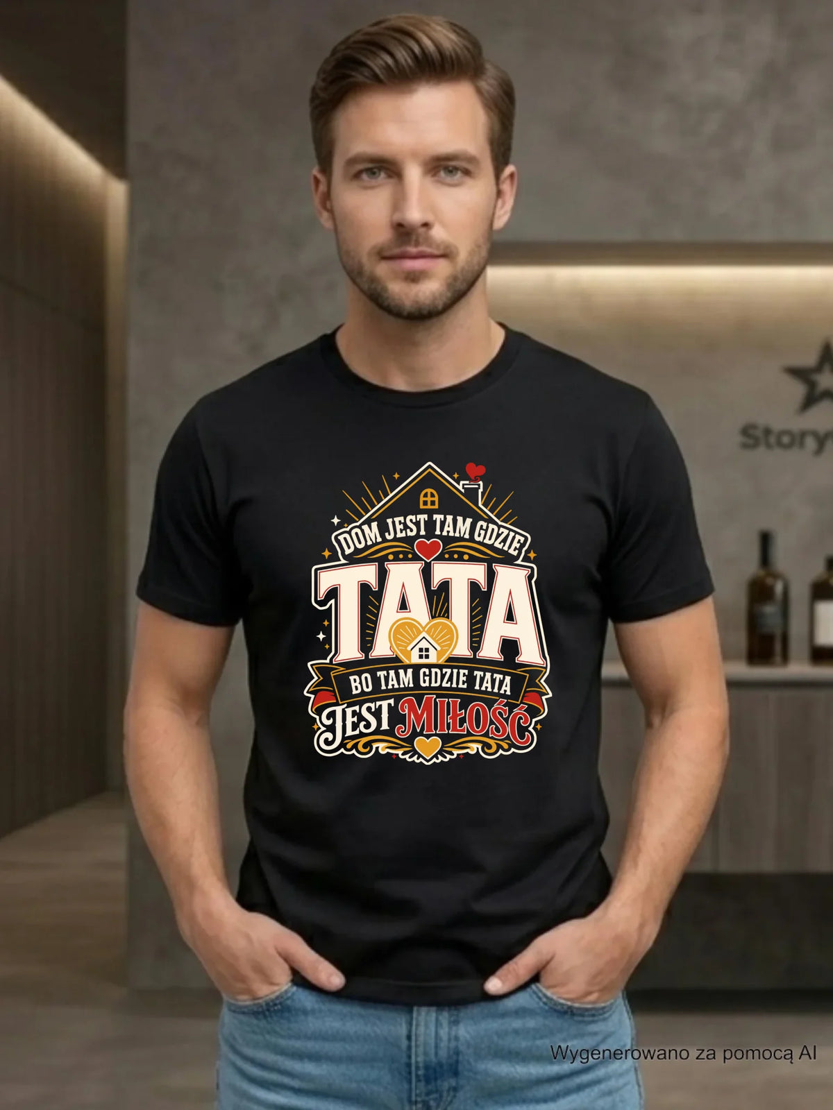 Koszulka dla taty - Dom jest tam gdzie tata DT37