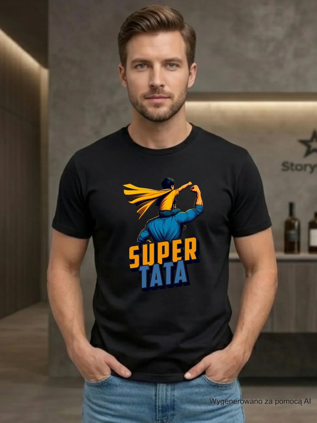 Koszulka dla taty - Super Tata z synem DT38
