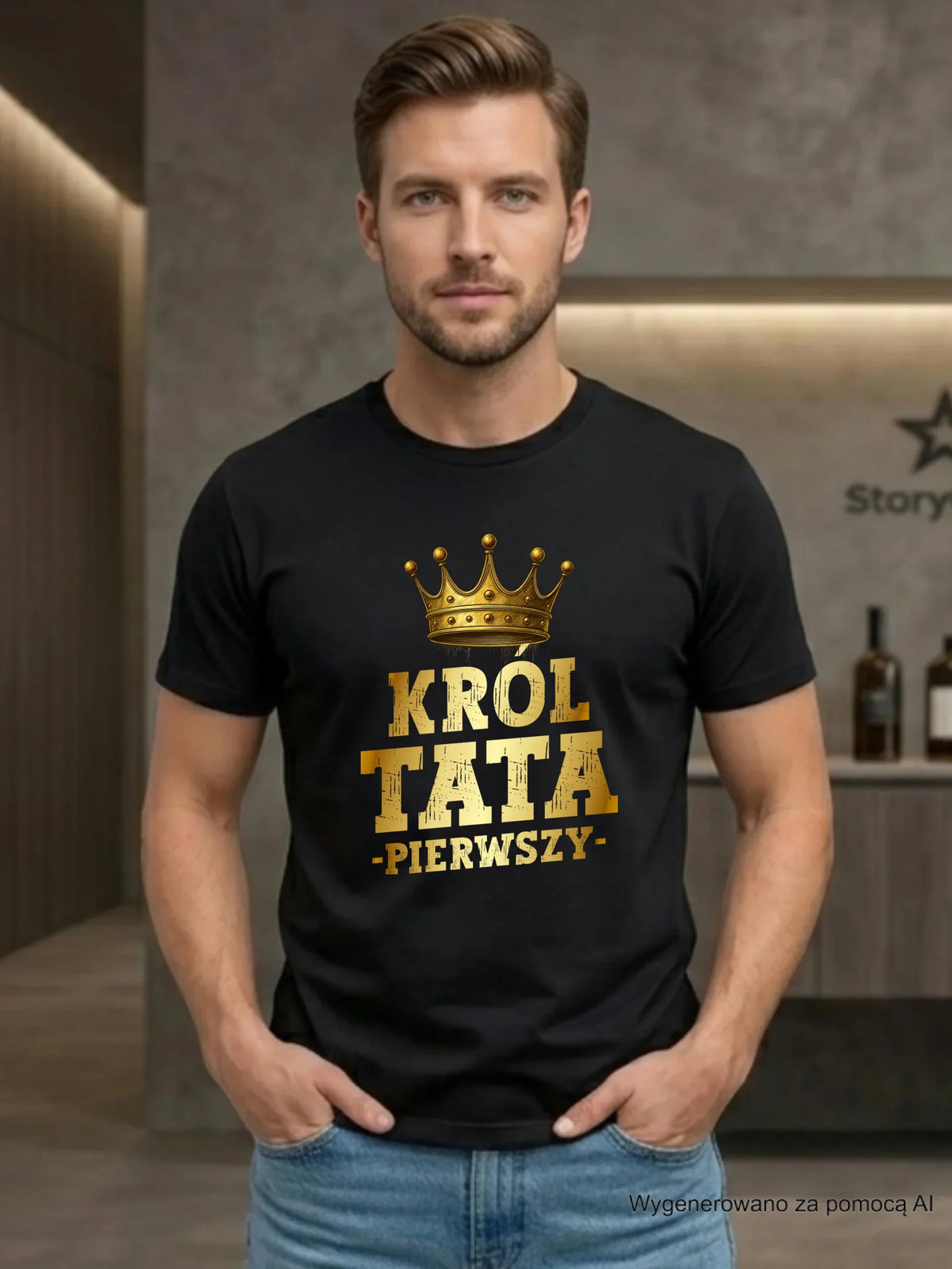 Koszulka dla taty - Król Tata Pierwszy DT20