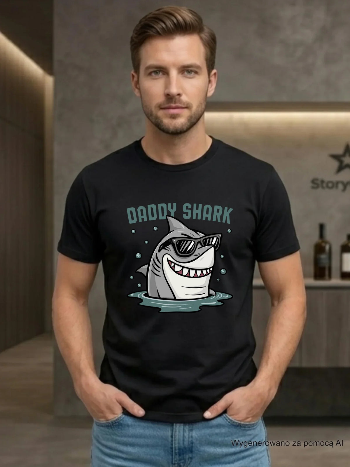 Koszulka dla taty - Daddy shark DT15